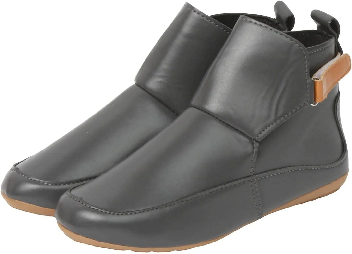 Cowboy Boots for Women Snow Boots Round Toe No Heel Arch Support Boots Side Zipper Vintage Leather Flat Booties