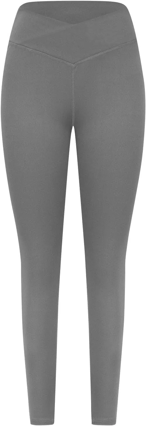 Crossover Leggings for Women High Waist Tummy Control Leggings Compression Workout Leggings Lightweight Yoga Pants