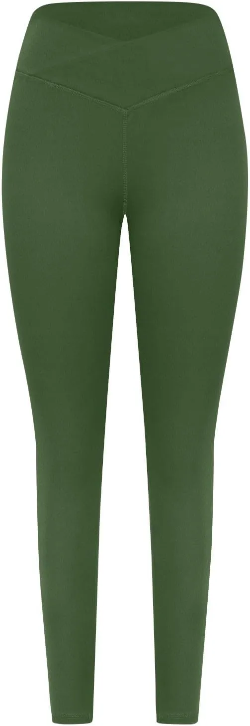 Crossover Leggings for Women High Waist Tummy Control Leggings Compression Workout Leggings Lightweight Yoga Pants