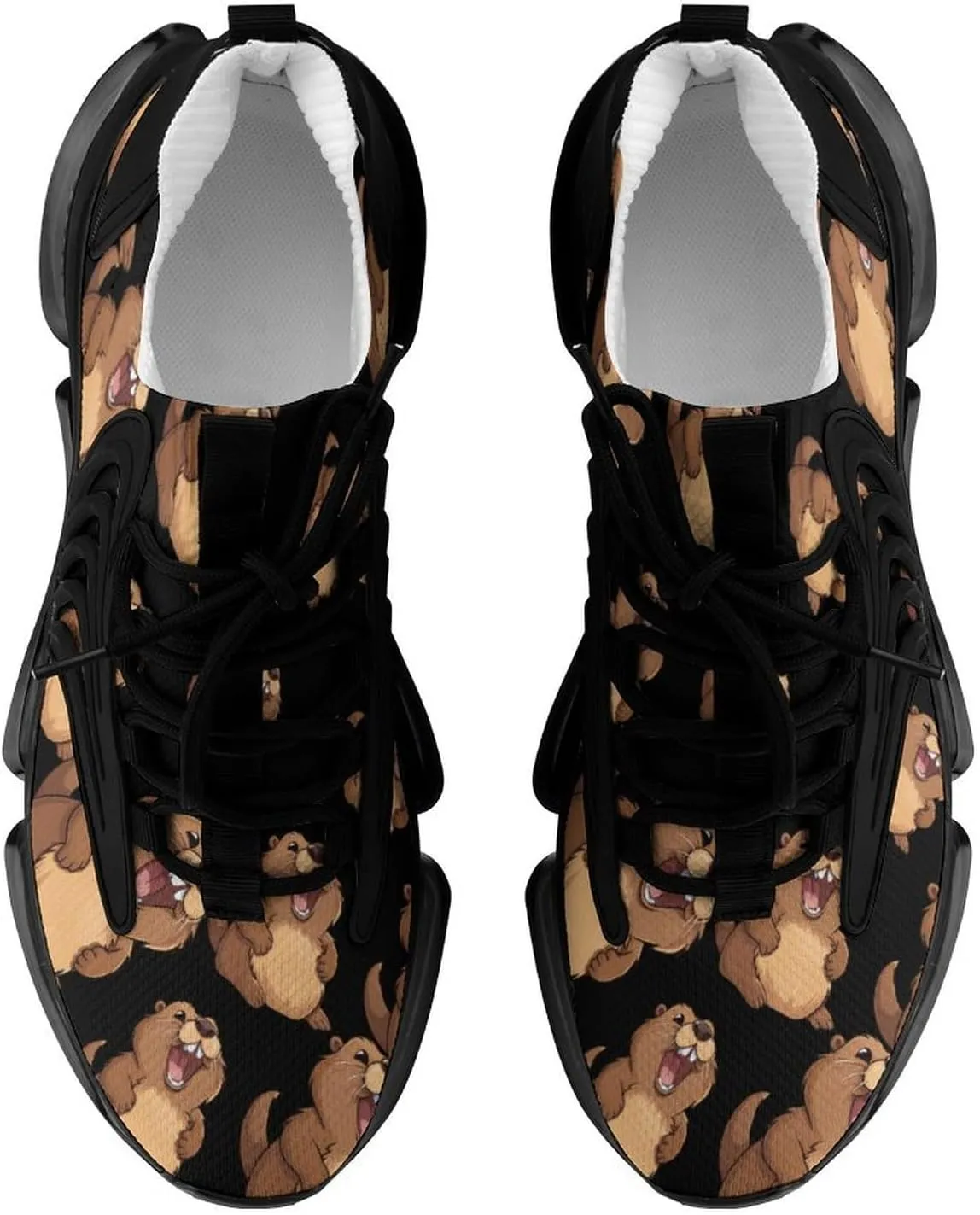 Cute Animal Marmots Mens Sneakers Running Shoes Lightweight Athletic Shoes for Jogging Walking Gym