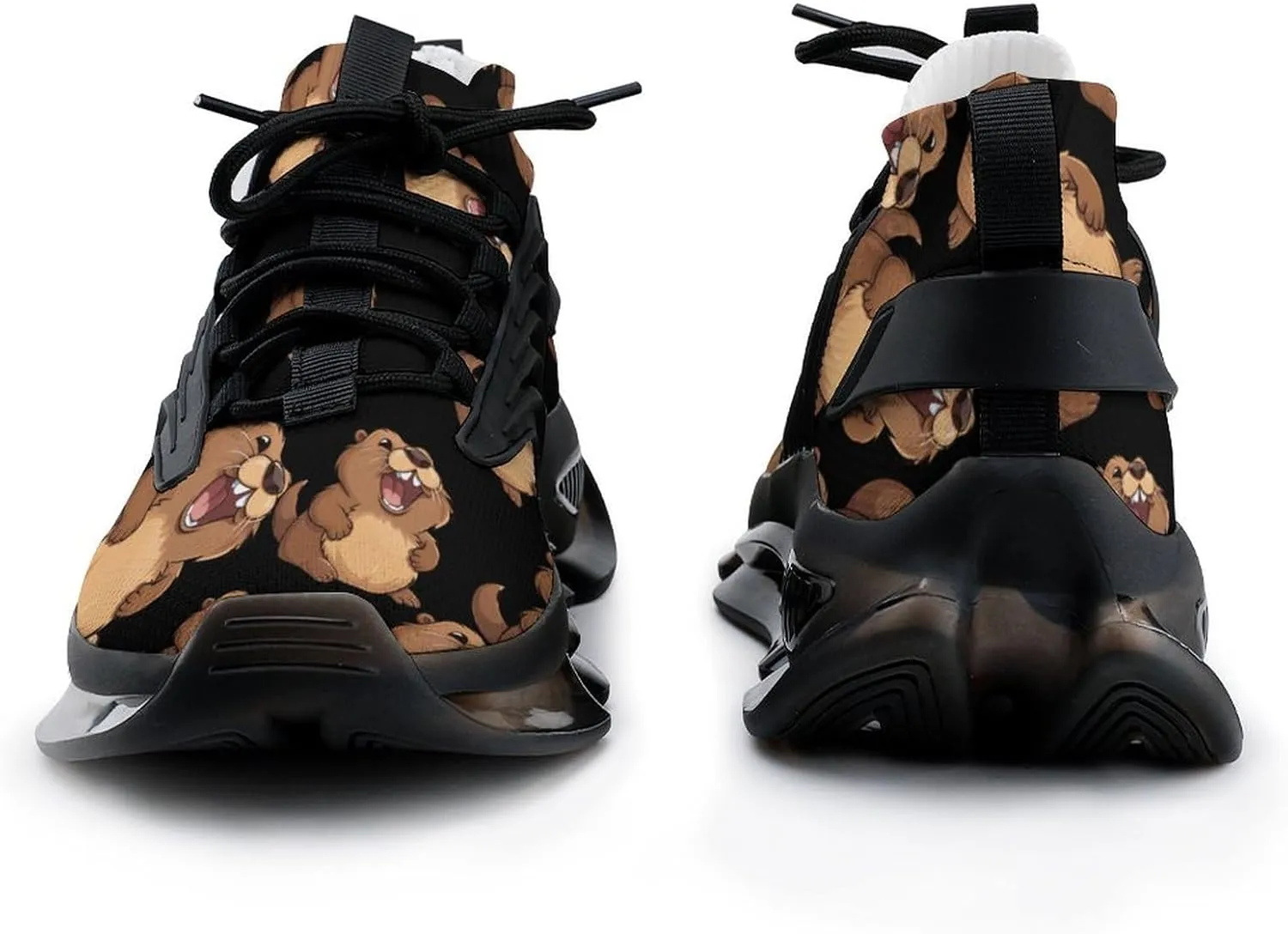 Cute Animal Marmots Mens Sneakers Running Shoes Lightweight Athletic Shoes for Jogging Walking Gym