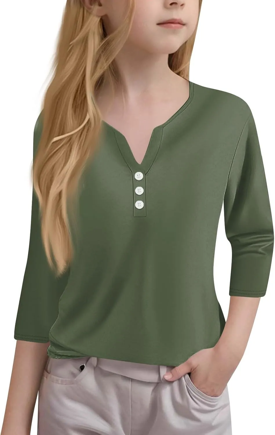 Cute Tops for Teen Girls, Cute Tops for Girls Cute Shirts for Teen Girls Girls 3/4 Sleeve Print T-Shirt Round Neck Tops