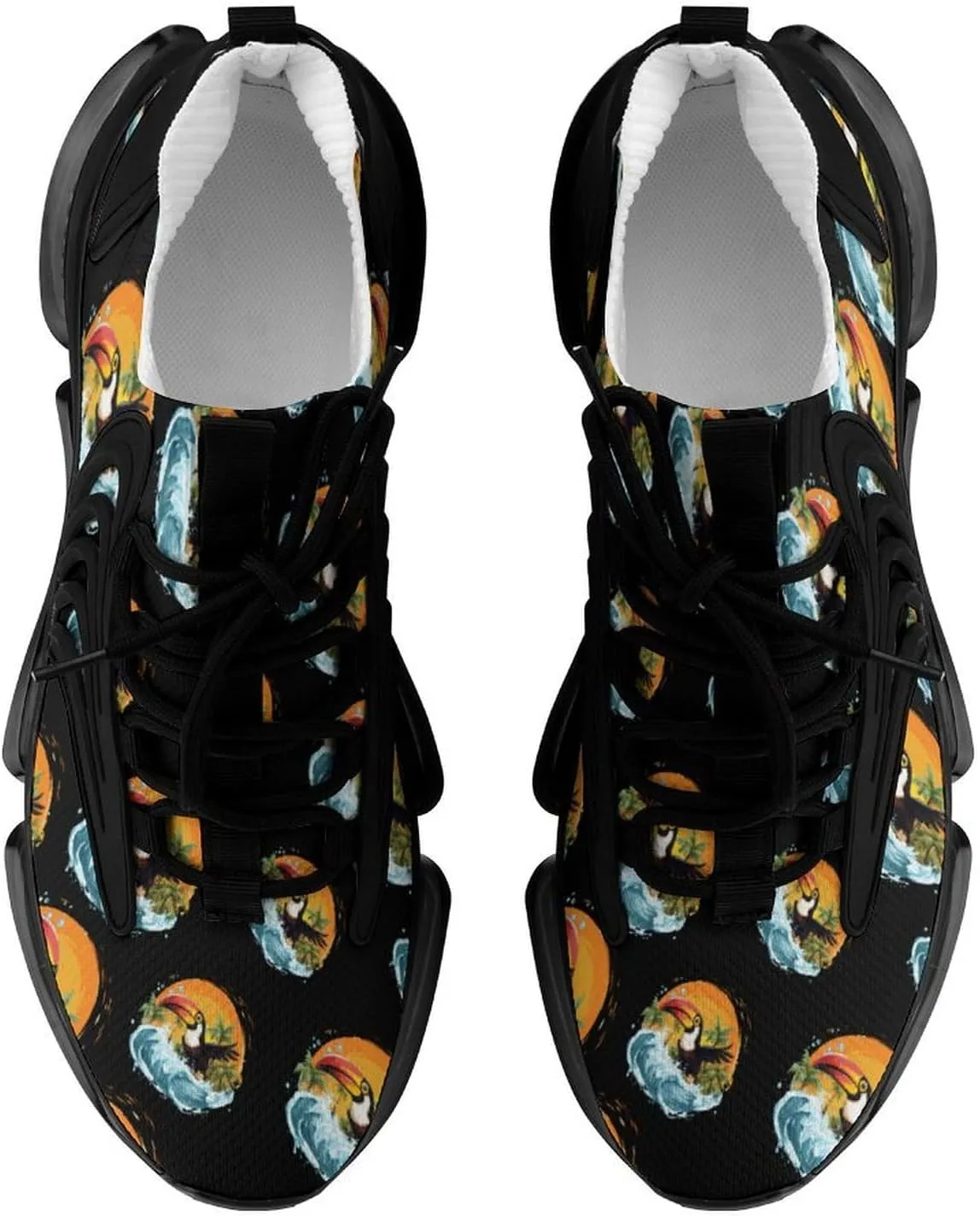 Cute Toucans Bird Mens Sneakers Running Shoes Lightweight Athletic Shoes for Jogging Walking Gym
