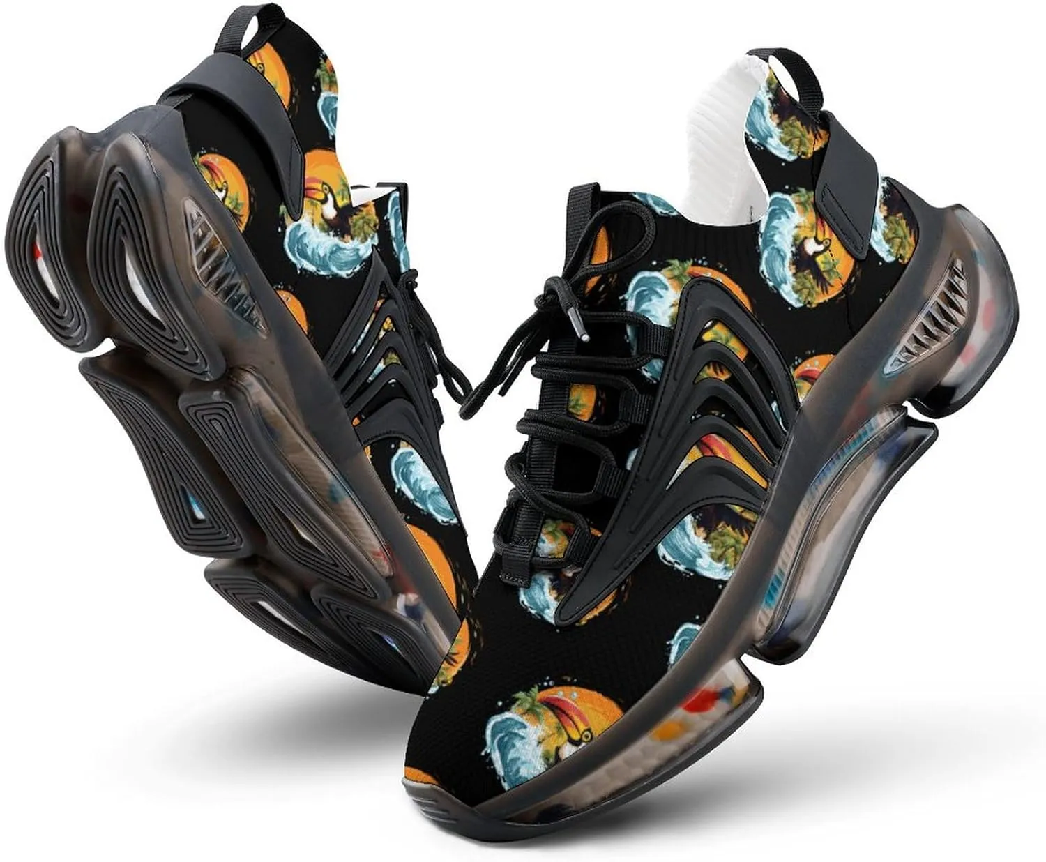 Cute Toucans Bird Mens Sneakers Running Shoes Lightweight Athletic Shoes for Jogging Walking Gym