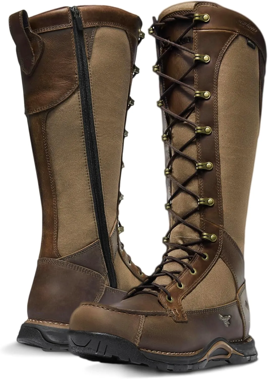 Danner Sharptail 17" Side-Zip Waterproof Snake Boots for Men - Full-Grain Leather and Nylon with 360 Snake Guard, Comfort Footbed & Traction Outsole