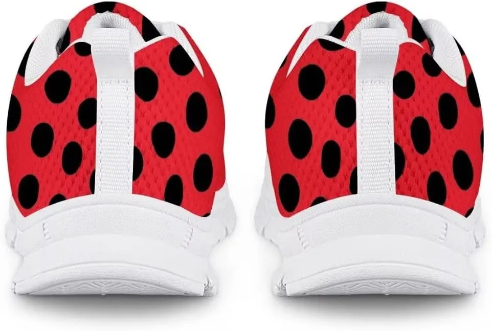 Dellukee Girls Shoes Cute Solid Color Polka Dot Running Walking Sports Sneakers