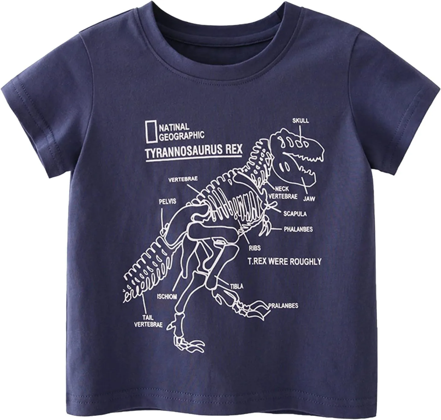 EnJoCho Toddler Kids Girls Boys Cartoon 3D Prints Loose Tops Soft Short Sleeve T Shirt Tee Tops Clothes Summer Boys Tops (Navy, 1 Year)