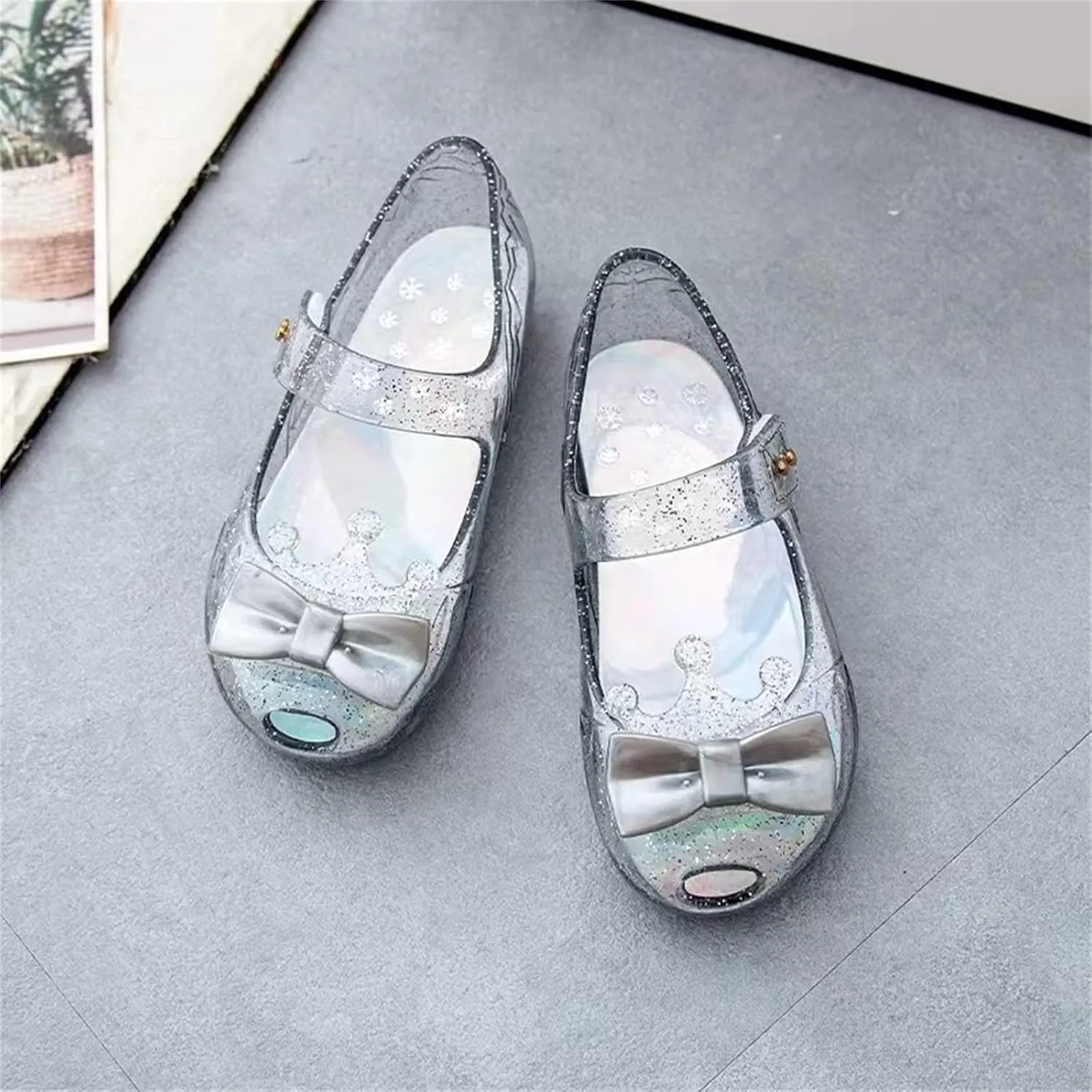 Fall Boots Toddler Girl Girls Shoes Crown Flash Diamond Crystal Soft Sole Non Slip Sandals Jelly Dance Shoes Princess Shoes Adult Squeaky Shoes