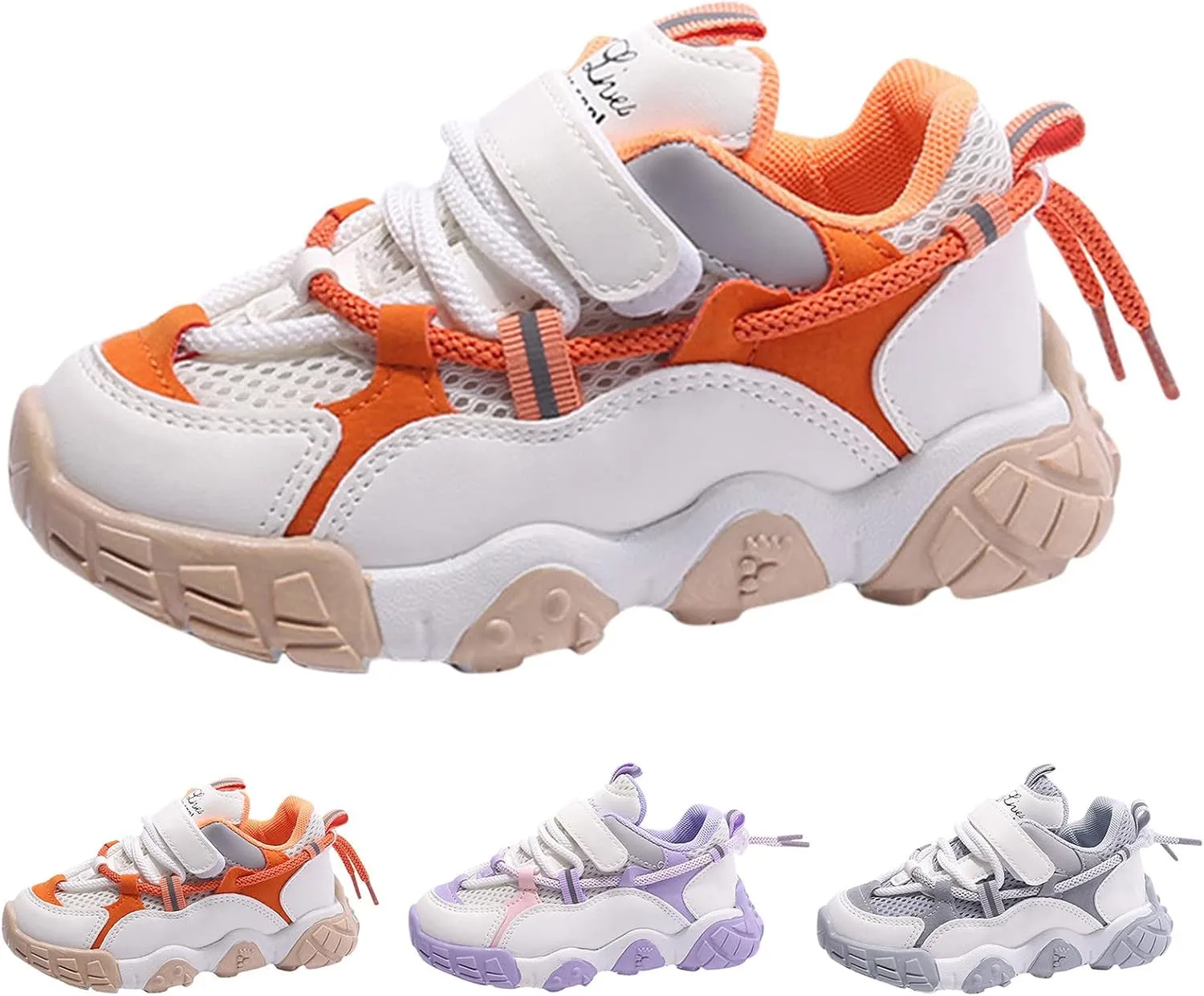Fashion All Seasons Children Sports Shoes Boys and Girls Run Thick Sole Non Slip Lightweight Mesh Breathable Kid Wedges