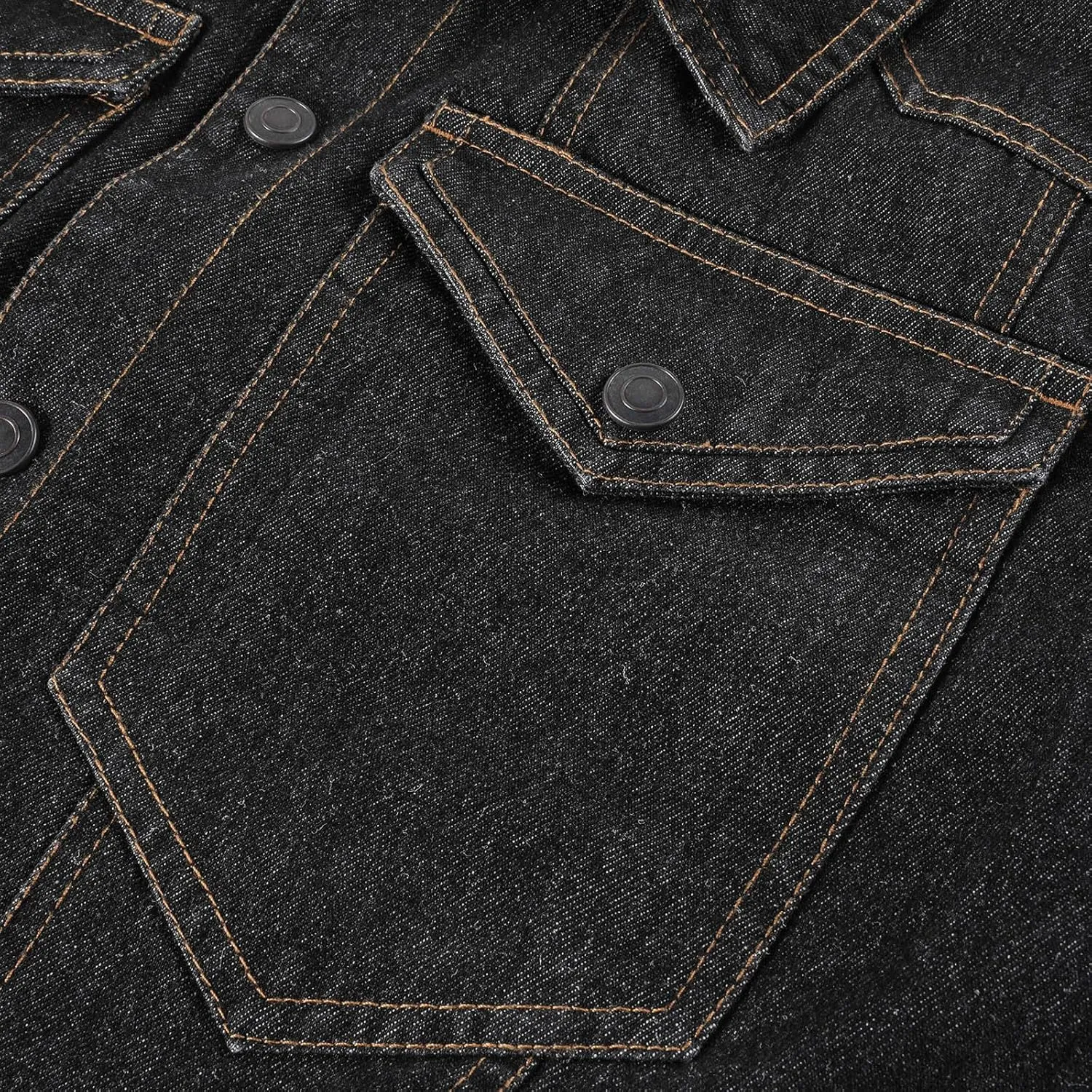 Fashion Mens Denim Trucker Jackets Regular Fit Casual Lapel Jean Jacket Long Sleeve Cowboy Coat Outwear Pocket Front