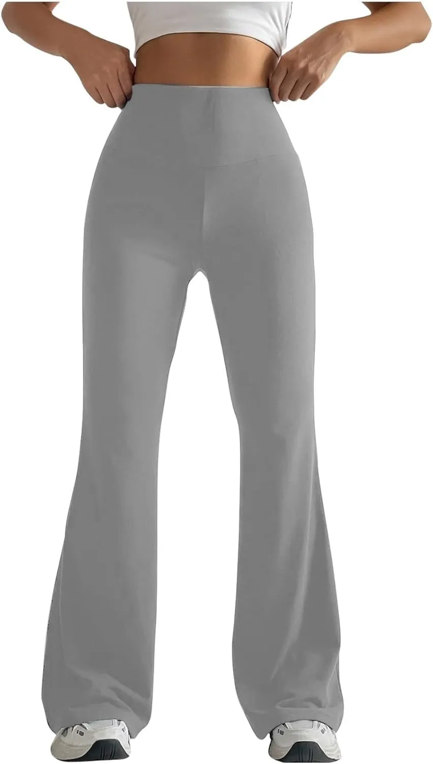 Flare Leggings High Waist Leggings Regular Solid Flared Pants Active Workout Yoga Pants Trousers Yoga Leggings for
