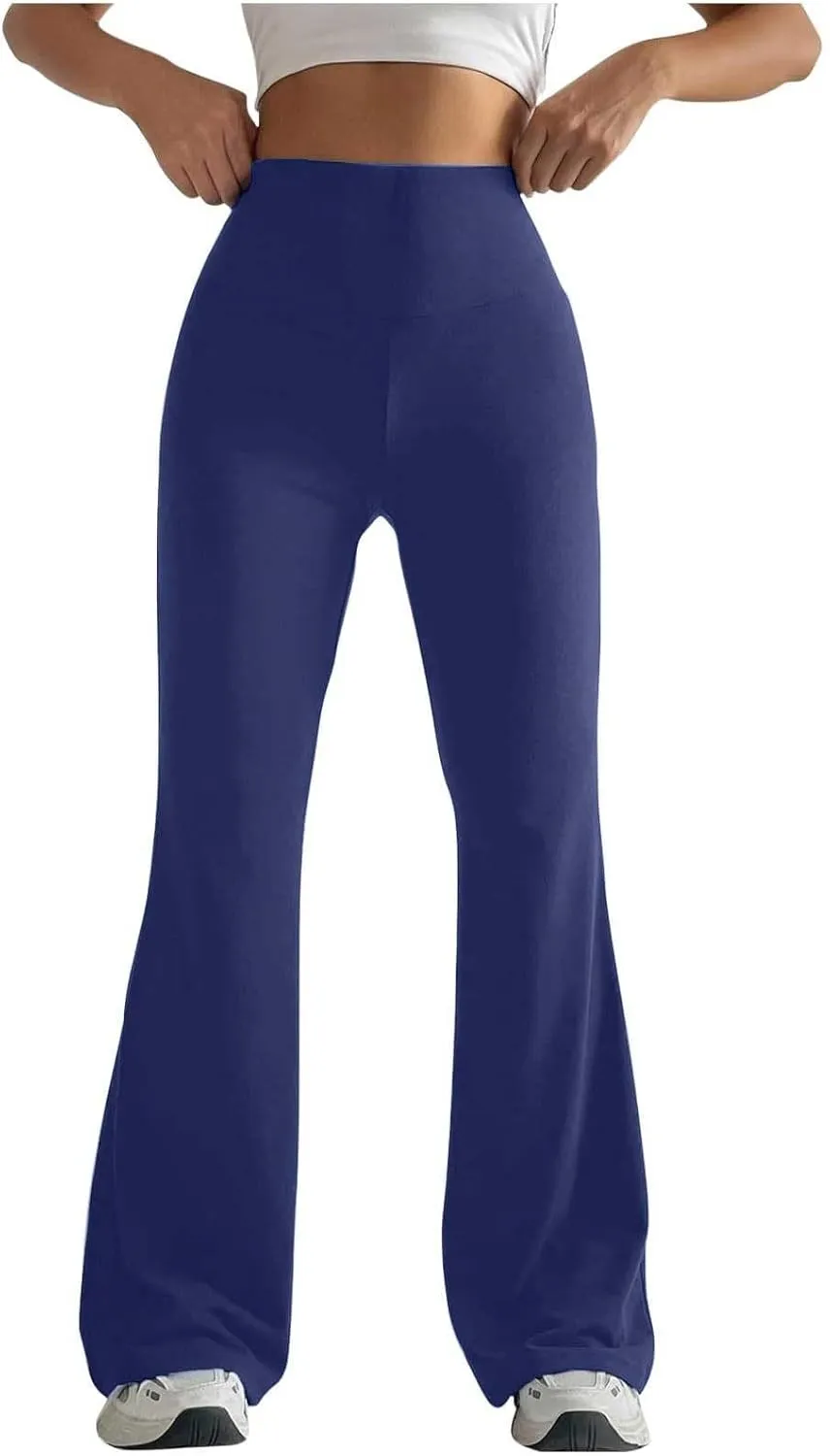 Flare Leggings High Waist Leggings Regular Solid Flared Pants Active Workout Yoga Pants Trousers Yoga Leggings for