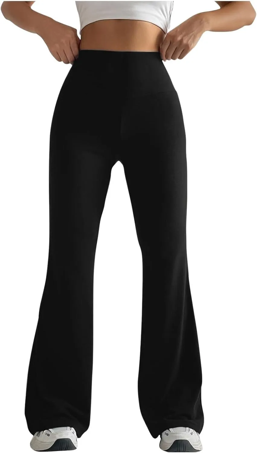 Flare Leggings High Waist Leggings Regular Solid Flared Pants Active Workout Yoga Pants Trousers Yoga Leggings for