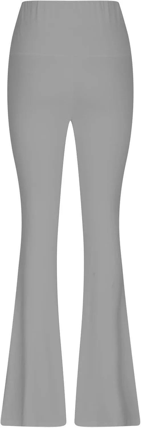 Flare Leggings High Waist Leggings Regular Solid Flared Pants Active Workout Yoga Pants Trousers Yoga Leggings for