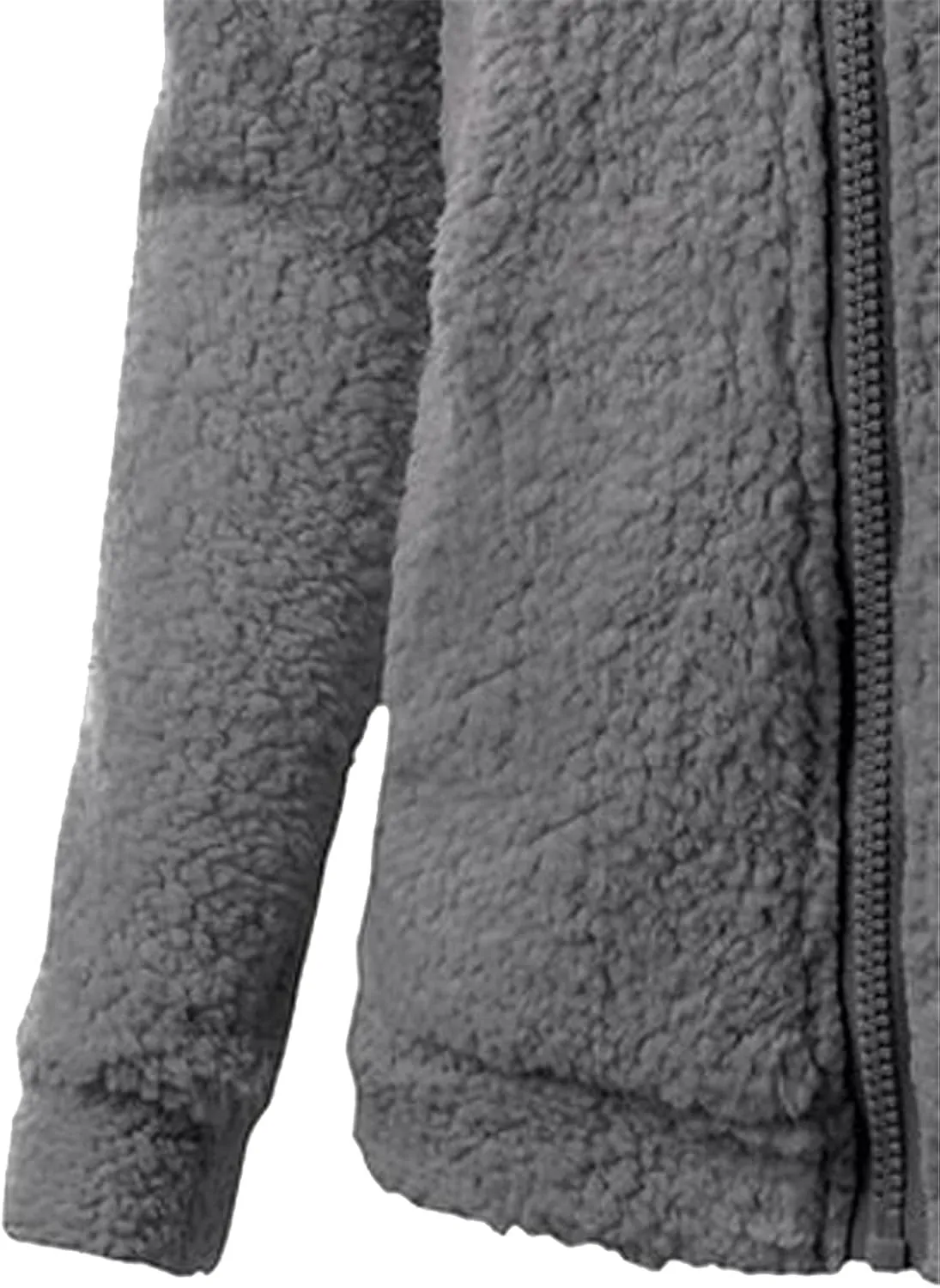 Fleece Jackets for Women Casual Plus Size Long Sleeve Zip Up Fuzzy Sherpa Coat Comfy Warm Hoodies Outwear Fall Winter