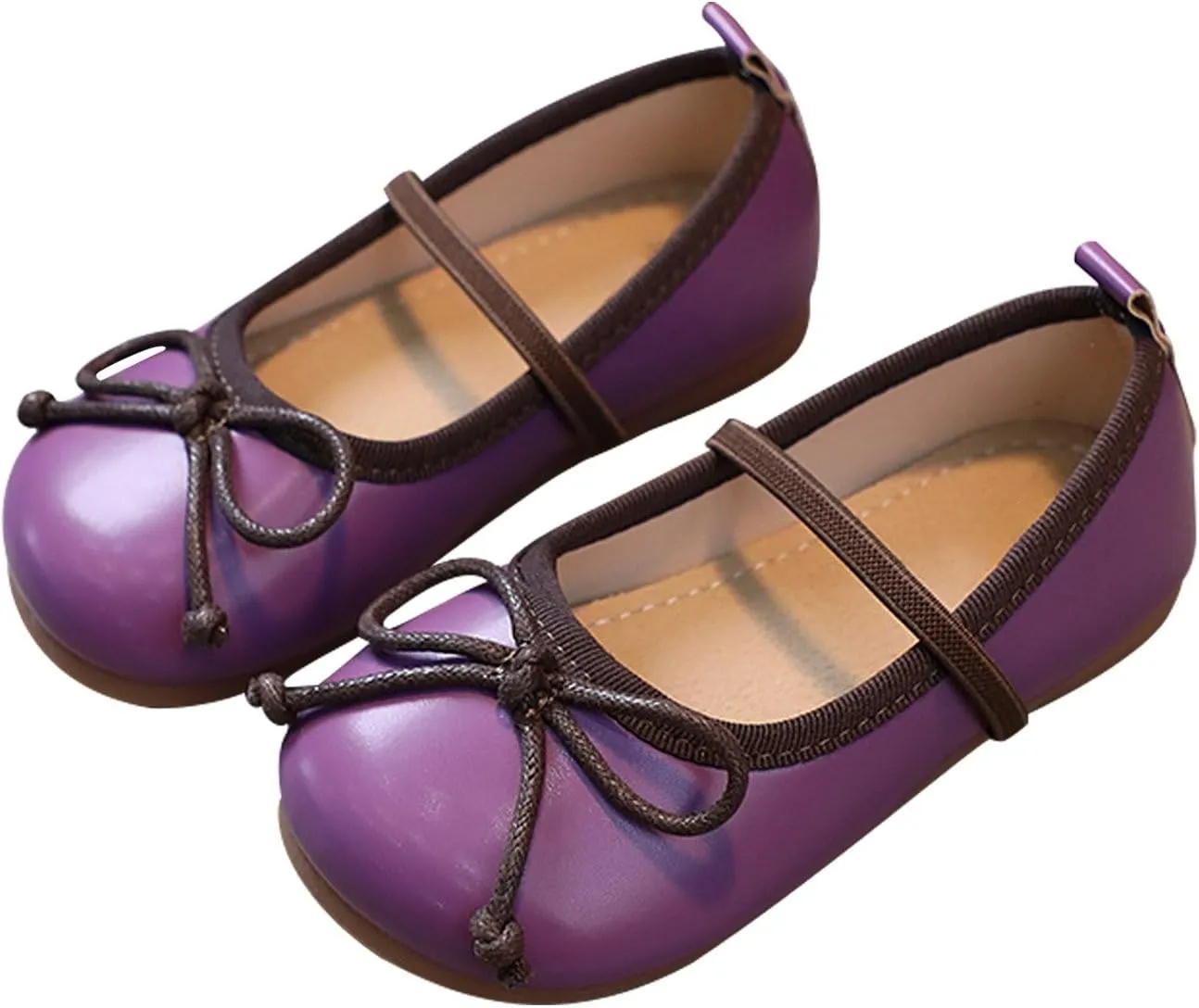 Flower Girl Shoes Mary Jane Ballet Flats Bow Girls Dress Shoes Wedding Party Communion Shoes for Toddler Girls