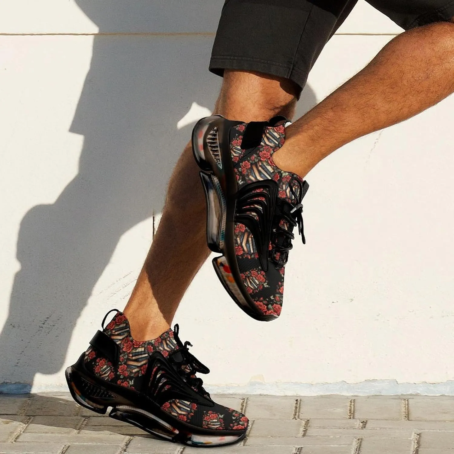 Funny Book Rose Mens Sneakers Running Shoes Lightweight Athletic Shoes for Jogging Walking Gym