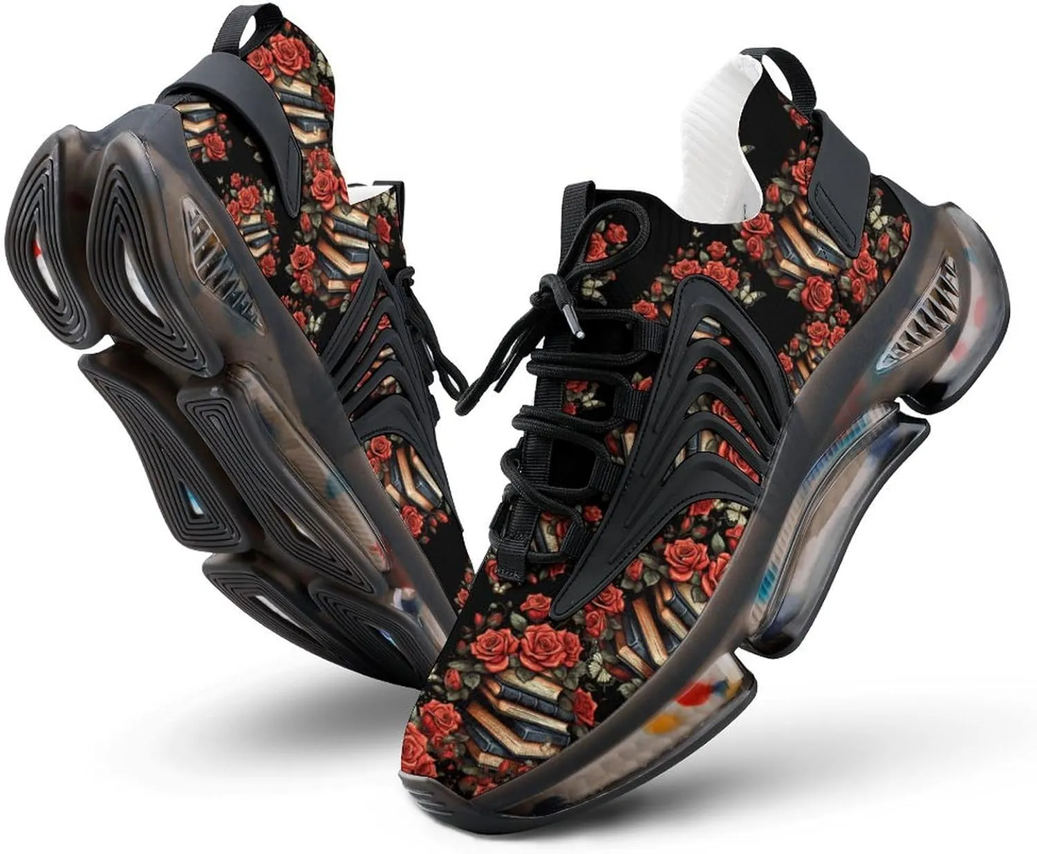 Funny Book Rose Mens Sneakers Running Shoes Lightweight Athletic Shoes for Jogging Walking Gym