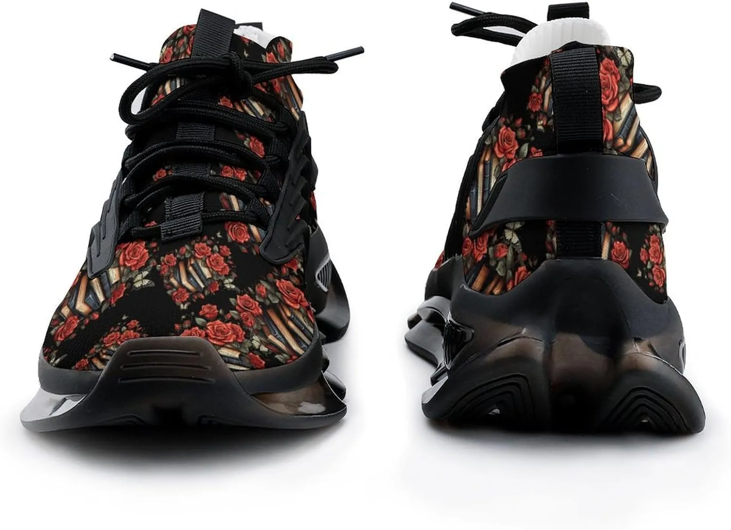 Funny Book Rose Mens Sneakers Running Shoes Lightweight Athletic Shoes for Jogging Walking Gym