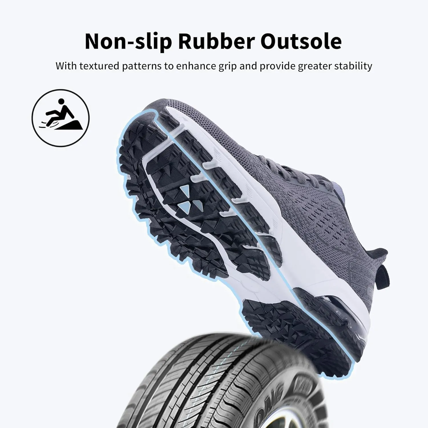 GANNOU Men's Athletic Running Shoes Fashion Sport Gym Jogging Tennis Fitness Sneaker (US 7-12.5)