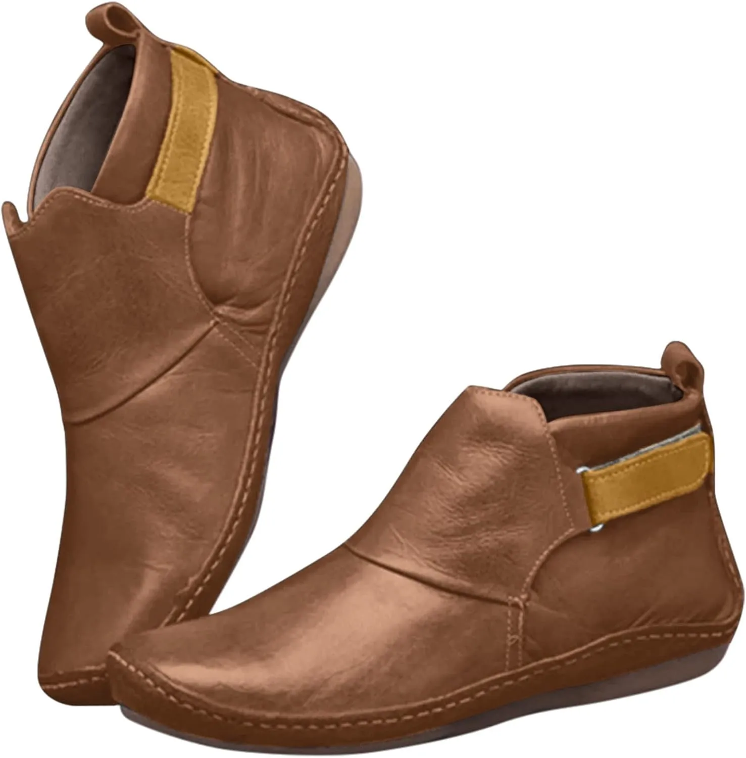 Gibobby Booties for Women Low Heel,Arch Support Booties Casual Flat Platform Short Ankle Booties Everyday Boots for Ladies
