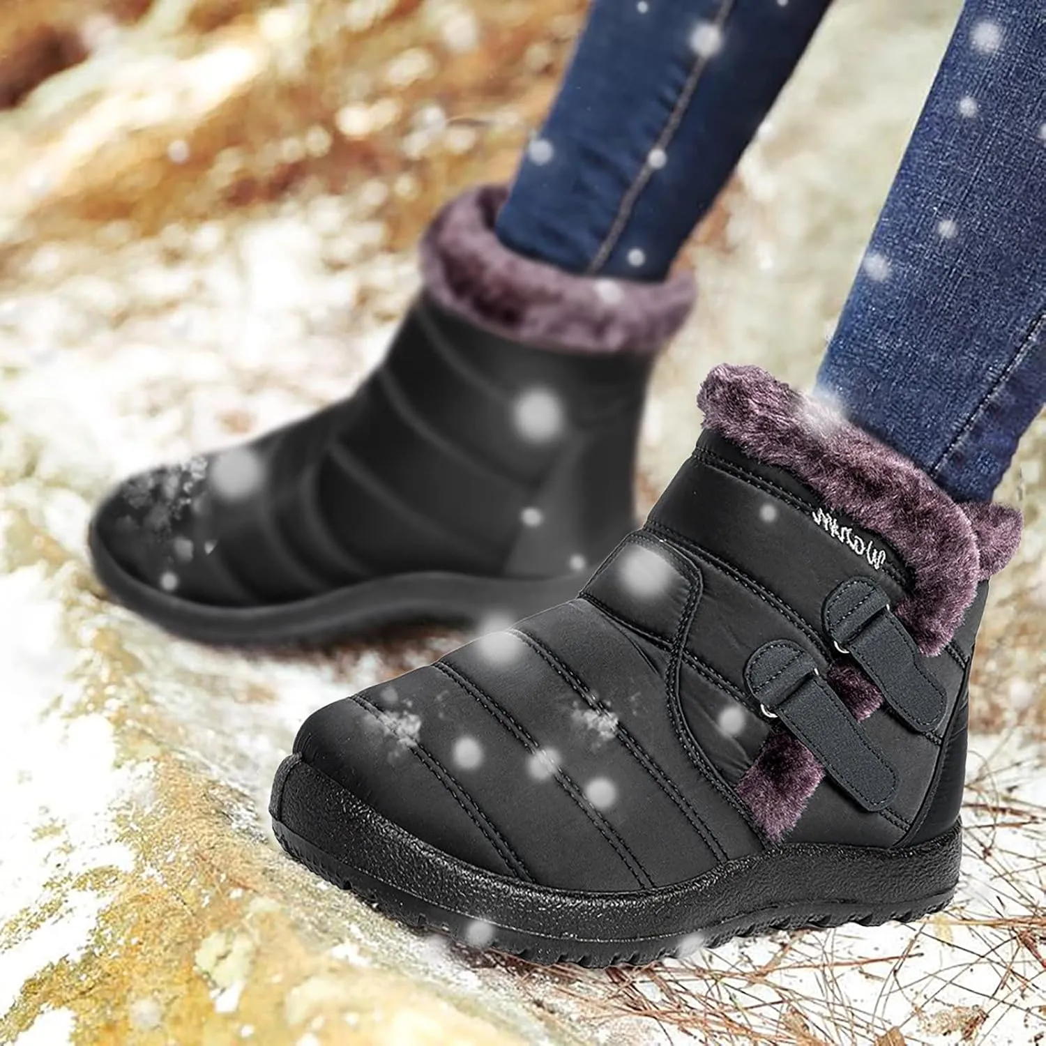 Gibobby Cowboy Boots for Women Low Heel Womens Ankle Boots Pointed Toe Faux Stacked Chunky Heels Tassels Side Zipper Booties 52