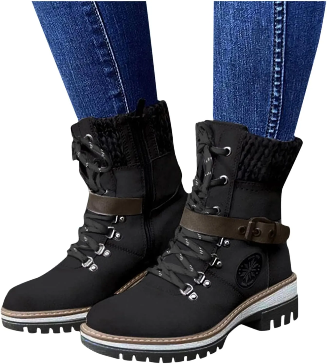 Gibobby Cowboy Boots for Women V Cut Chelsea Boots Slip on Ankle Boots Chunky Pointed Toe Cutout Low Heel Shoes 52