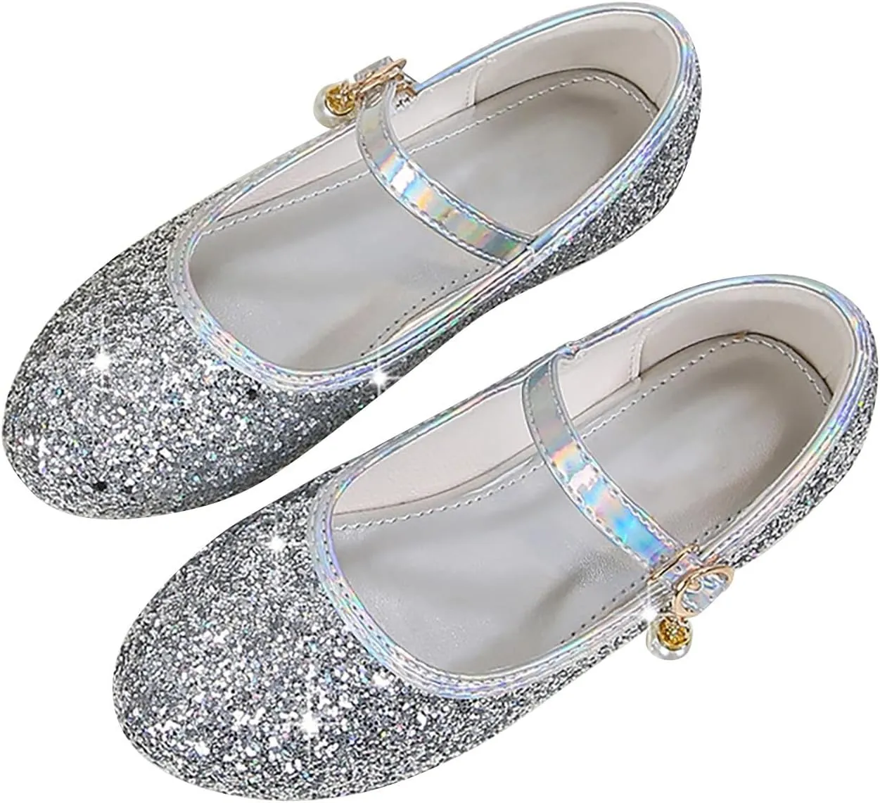Girl Sparkly Mary Jane Shoes Rhinstones Dress Ballet Flats School Party Wedding Toddler Little Kid Shoes