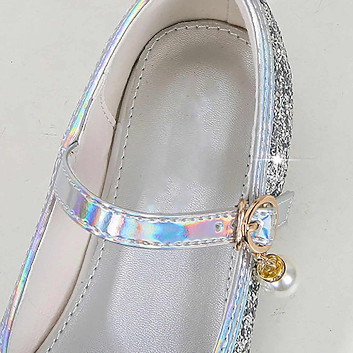 Girl Sparkly Mary Jane Shoes Rhinstones Dress Ballet Flats School Party Wedding Toddler Little Kid Shoes
