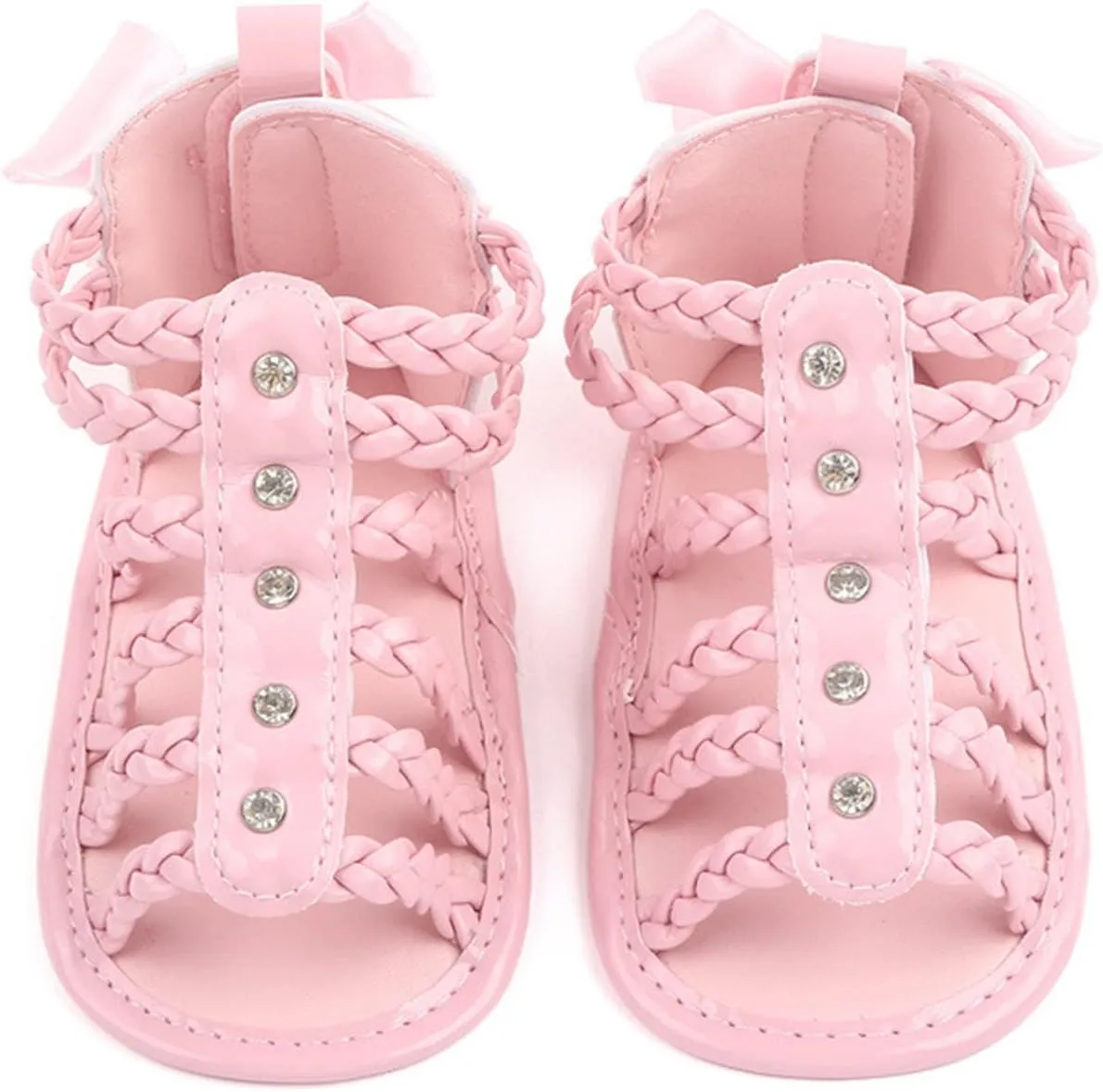 Girls High Ankle Rome Sandals Baby Gladiator Cute Strappy Sandals With Zipper Infant First Walkers Shoes