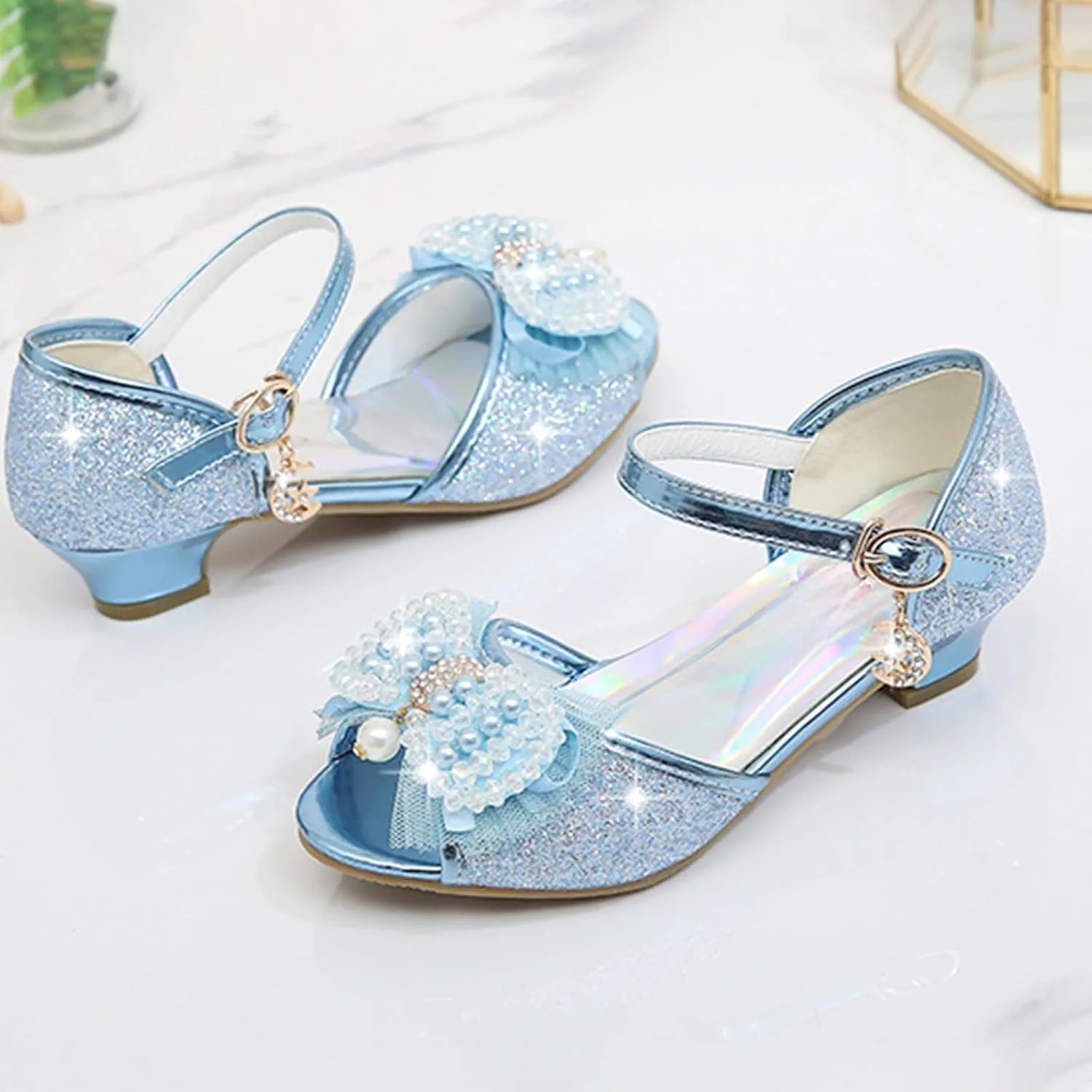 Girls High Heel Sandals Cute Fashion Bowknot Small and Medium Children Student Baby Fish Mouth Shoes Big Girl Sandals