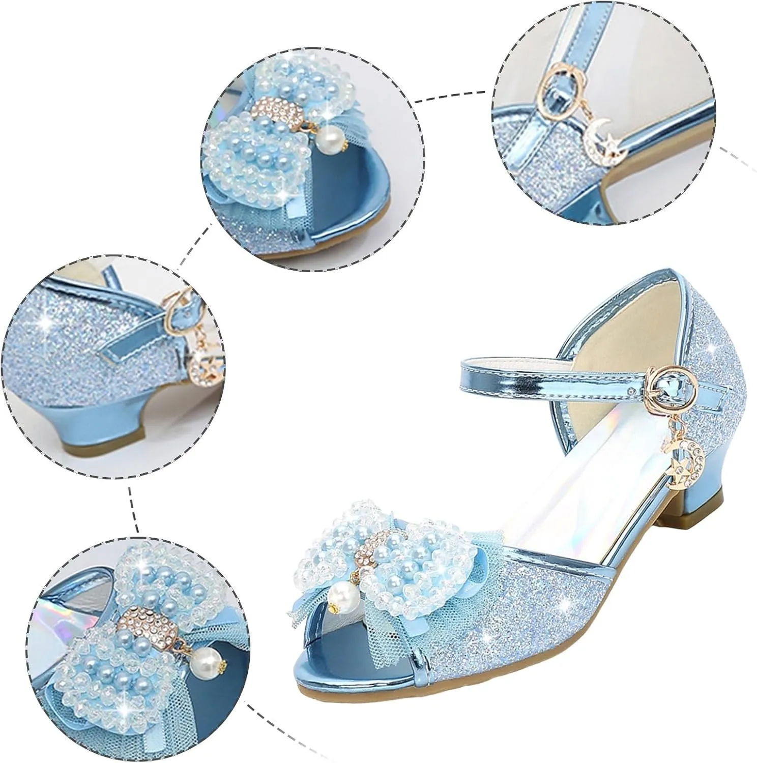 Girls High Heel Sandals Cute Fashion Bowknot Small and Medium Children Student Baby Fish Mouth Shoes Big Girl Sandals