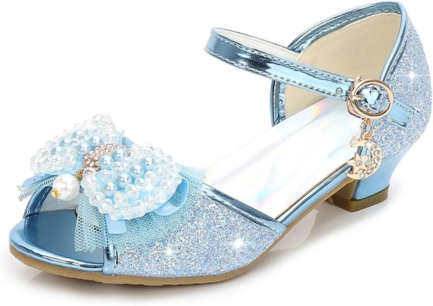 Girls High Heel Sandals Cute Fashion Bowknot Small and Medium Children Student Baby Fish Mouth Shoes Big Girl Sandals