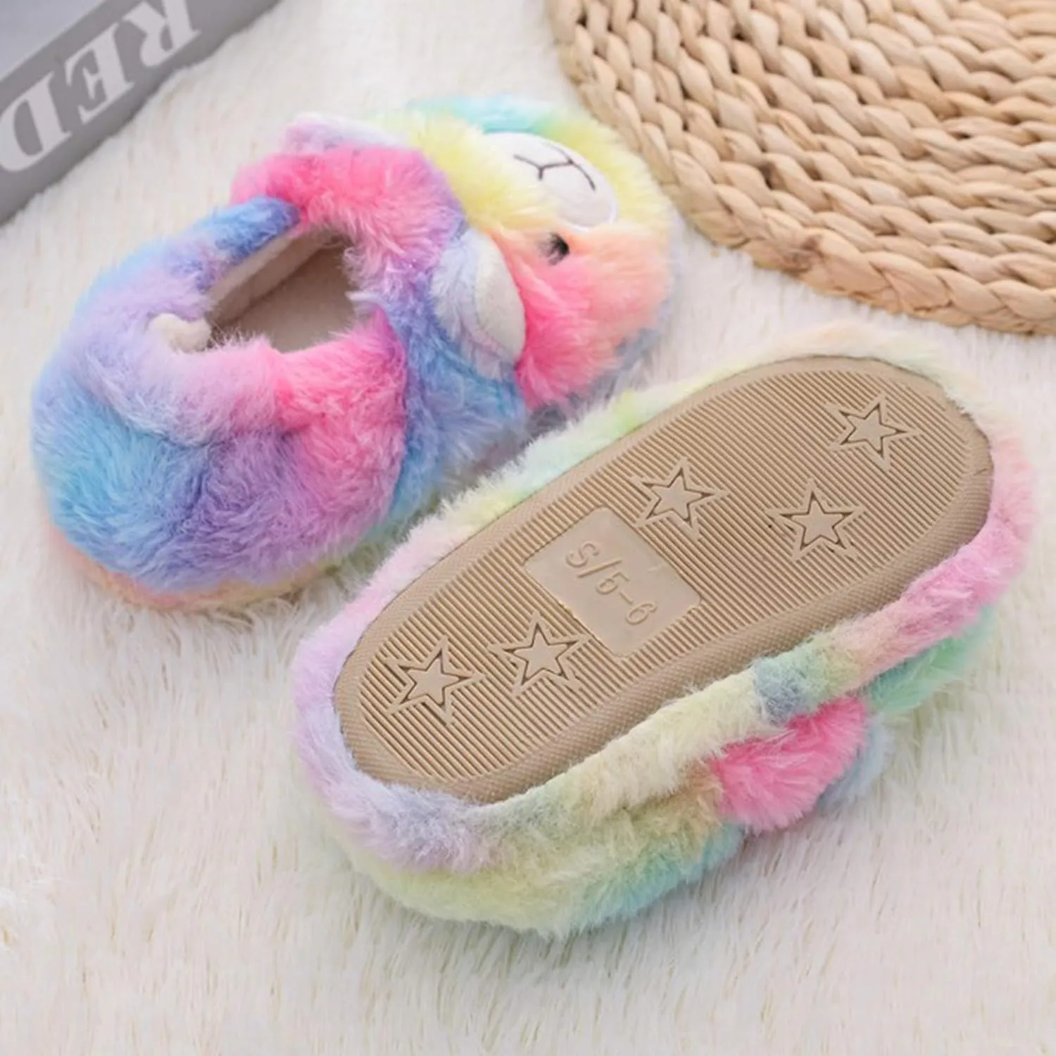Girls Infant Soft-Soled Shoes Toddler Cartoon Slippers Baby Boys Warm Kids Baby Shoes Wide Toe