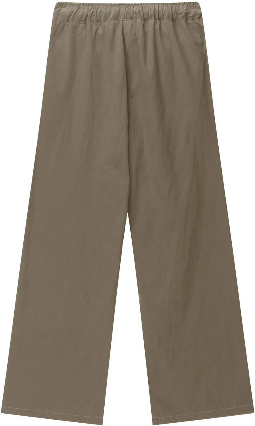Girls Linen Pants Summer Wide Leg Pants Drawstring Elastic Waist Pants High Waisted Pants Casual Beach Trousers 4-14 Years