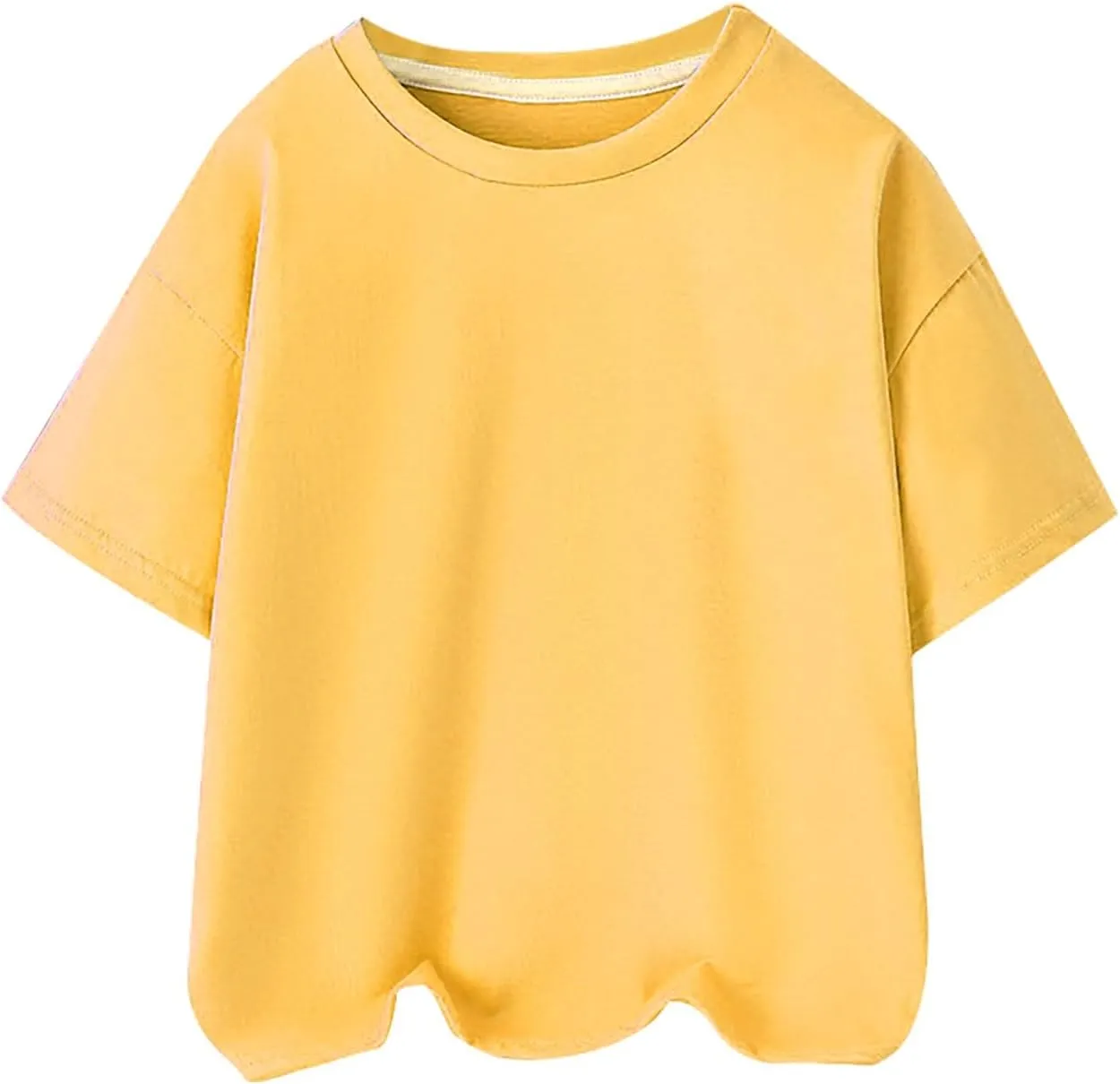 Girls Plain Short Sleeve T Shirts Crewneck Loose Fit Tops Summer Blouses for Kids Basic Tee Tops Workout Tops Men
