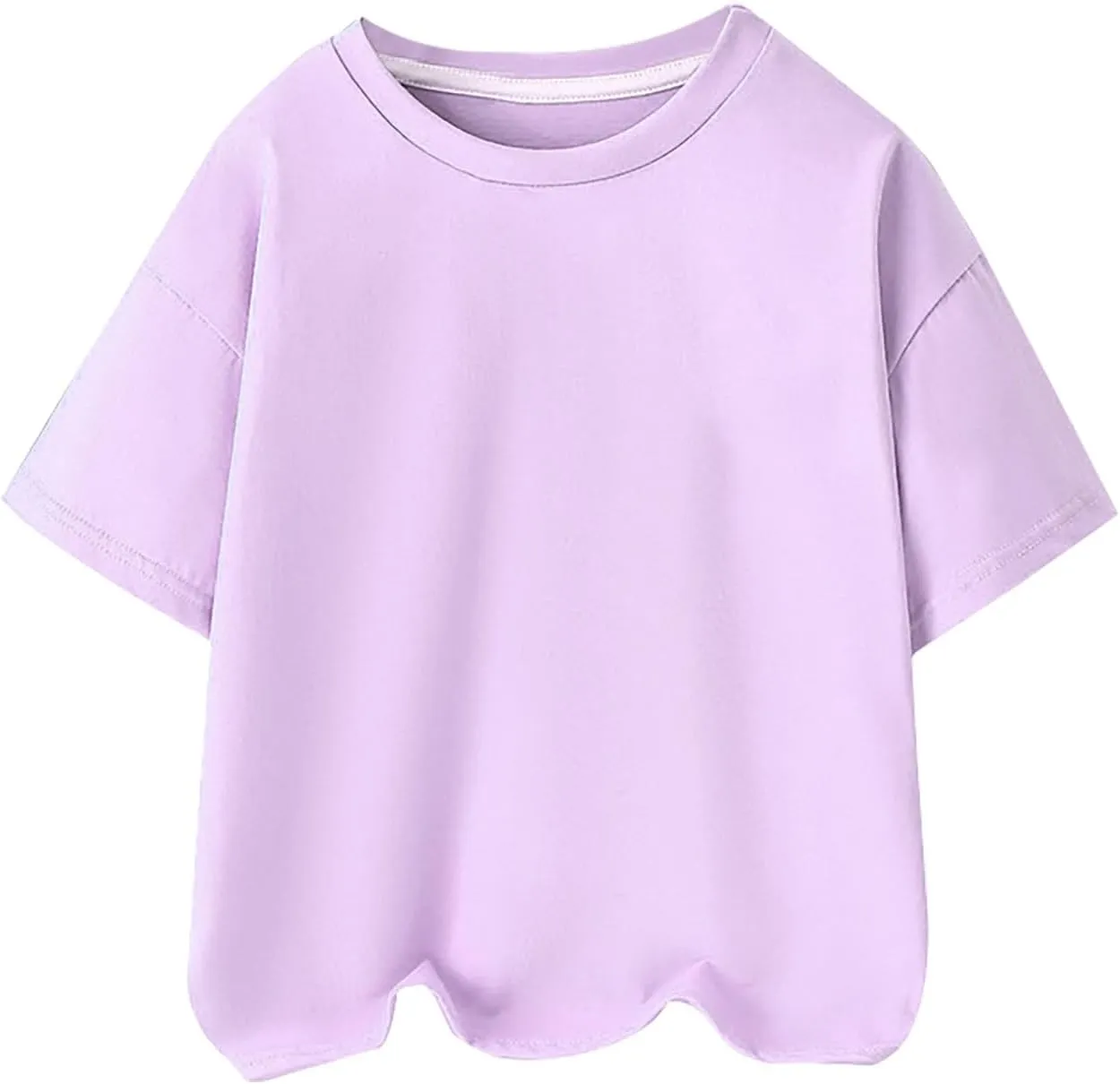 Girls Plain Short Sleeve T Shirts Crewneck Loose Fit Tops Summer Blouses for Kids Basic Tee Tops Workout Tops Men