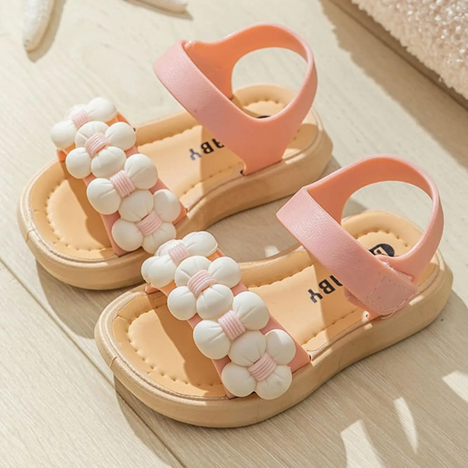 Girls' Sandals Children Sandals Thickened Summer Princess Fashion Soft Sole Children Girls Baby Beach Sandals (Pink, 6 Toddler)
