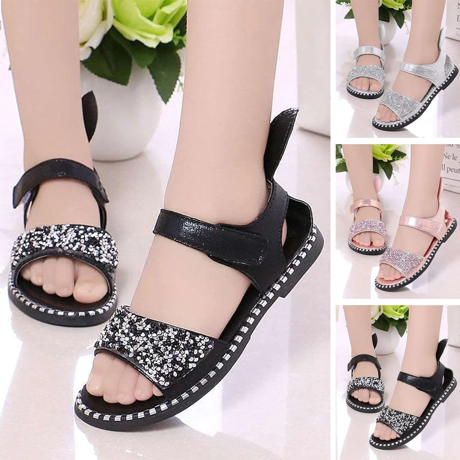 Girls Shoes Size 4 Big Girls Toddler Pearl Girl Dress Shoes Sandals Girl Ballet Carpet Slippers for Girls