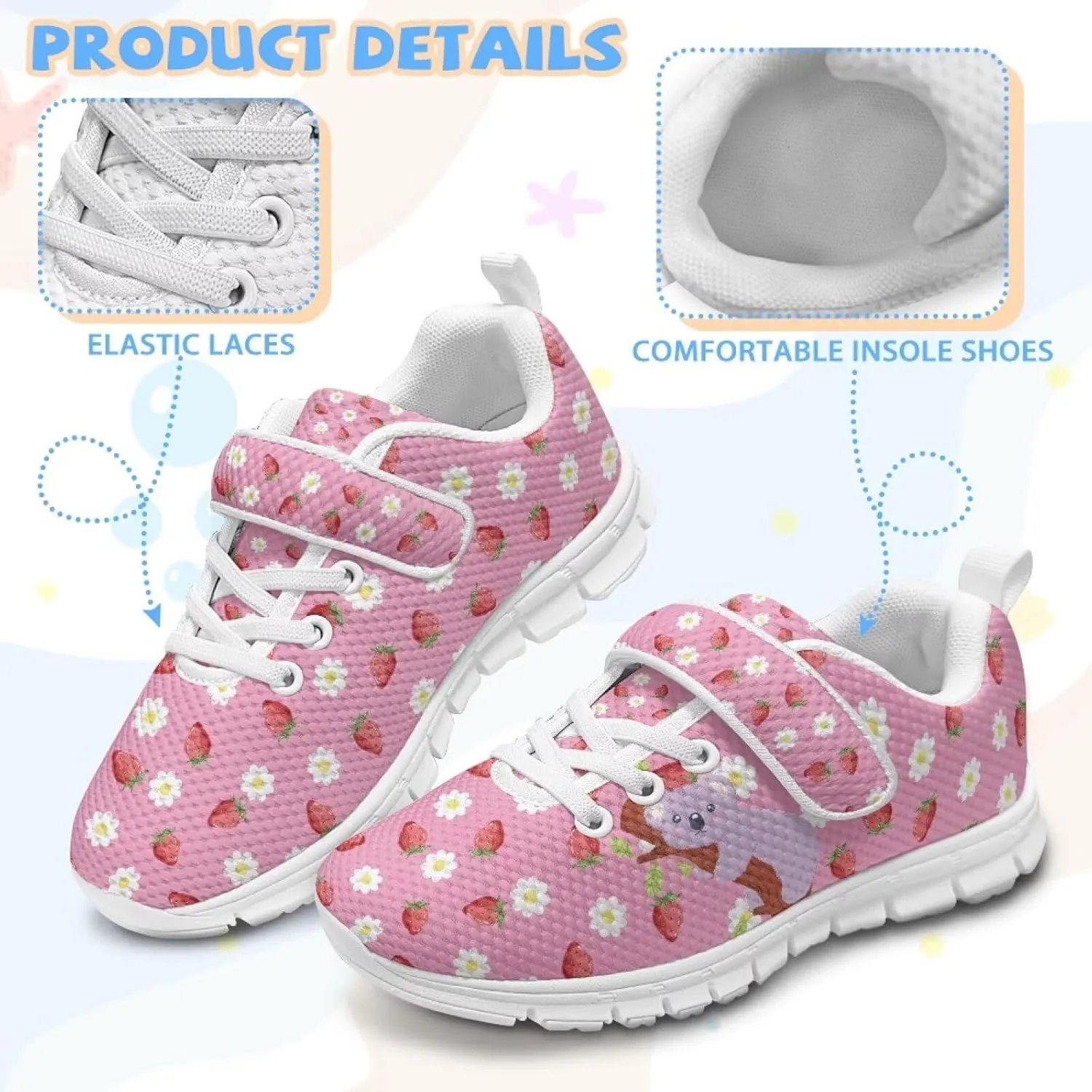 Girls Tennis Shoes School Running Shoes Little Kids Slip On Sneakers