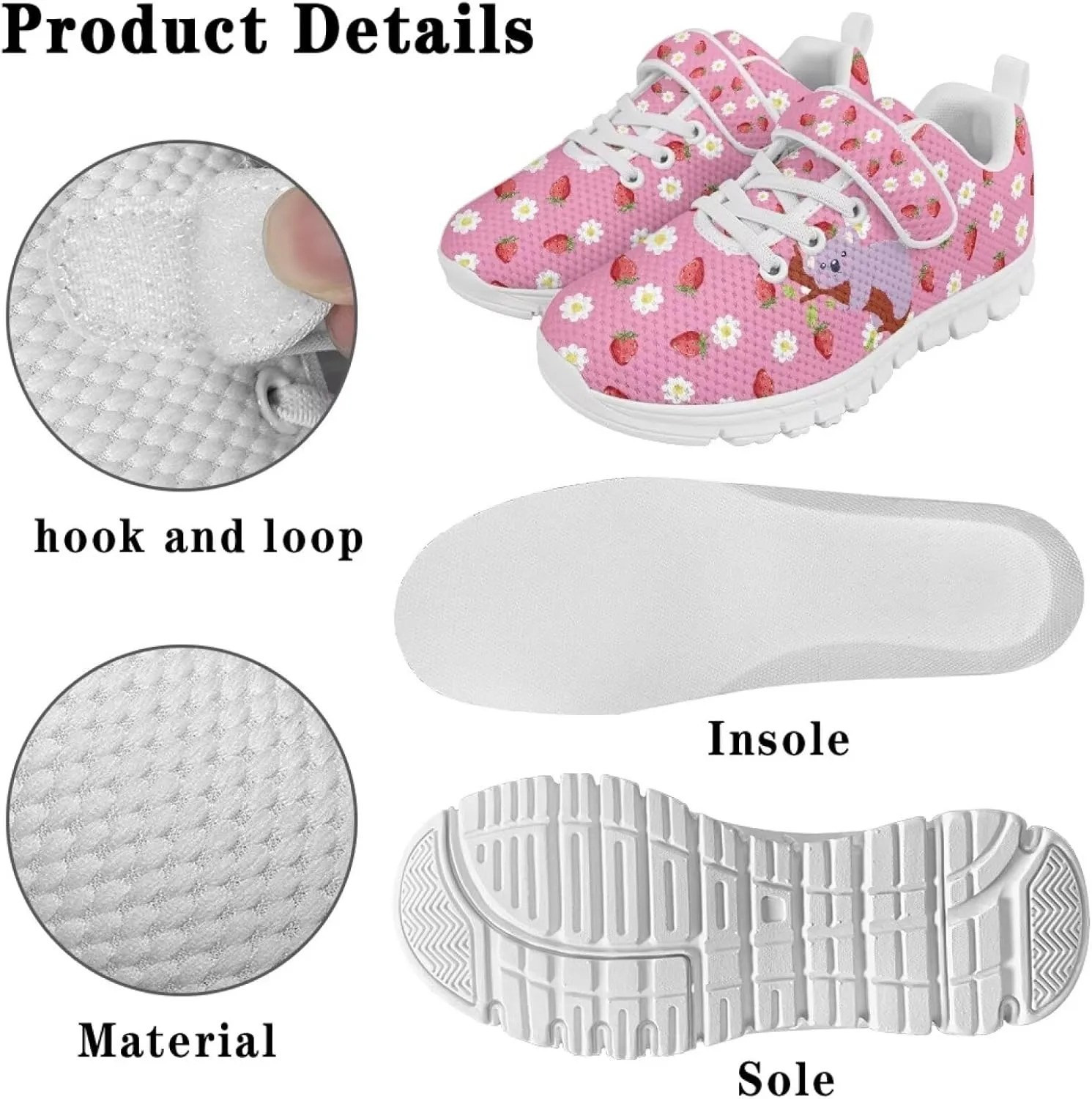 Girls Tennis Shoes School Running Shoes Little Kids Slip On Sneakers