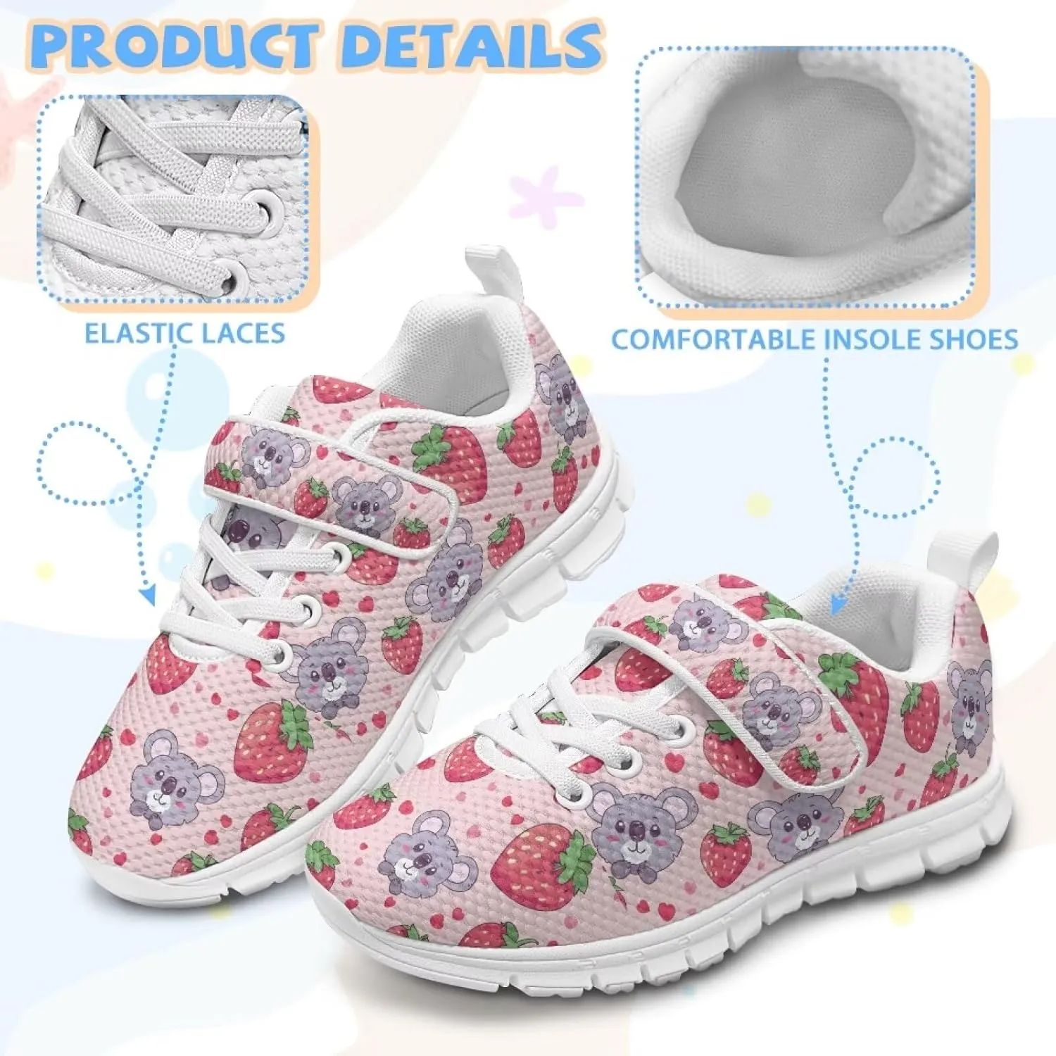 Girls Tennis Shoes School Running Shoes Little Kids Slip On Sneakers