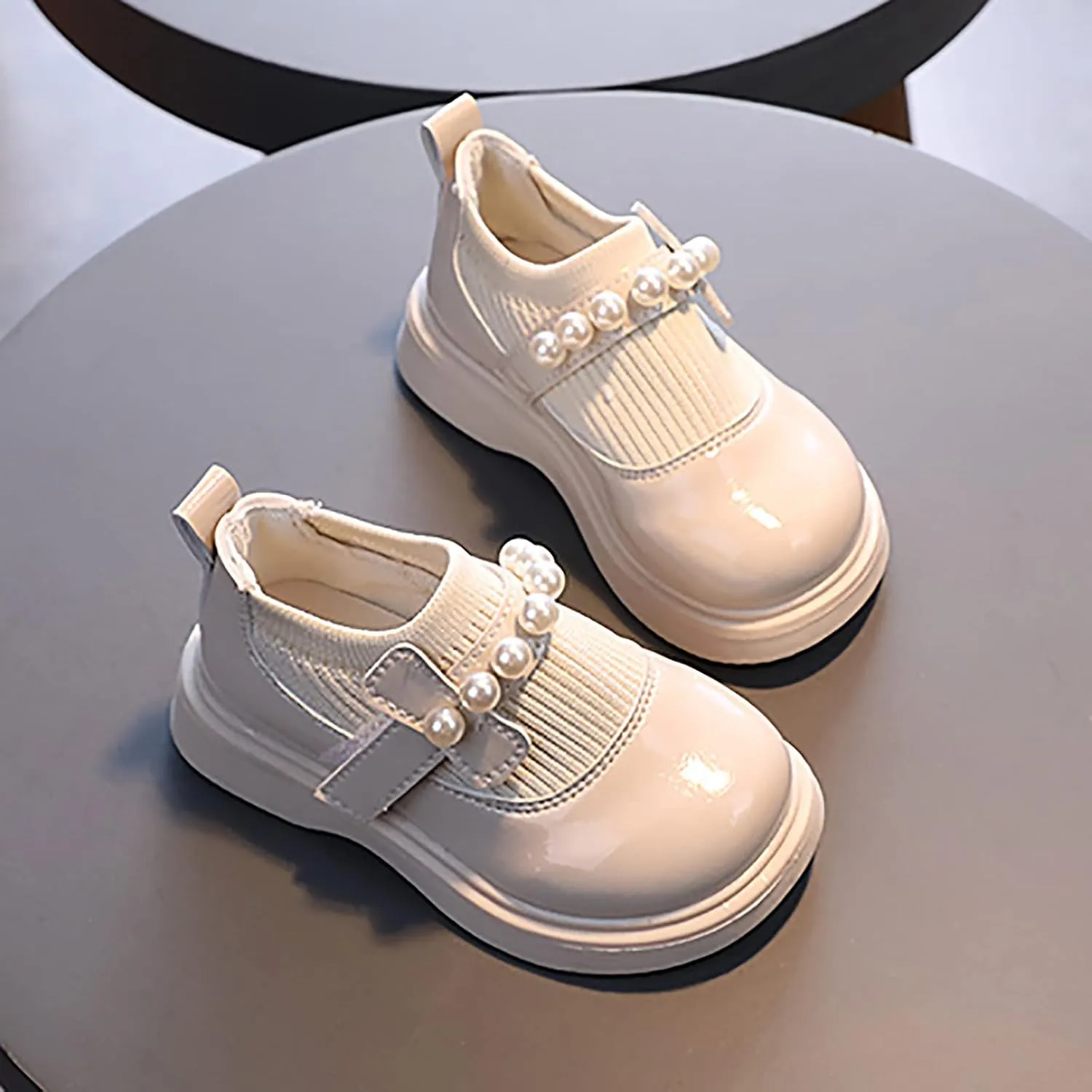 Girls Toddler Little Kid Big Kid Dress Flat Ballerina Shoe Leather Shoes Comfort Dress Shoes Single Booths for Kids