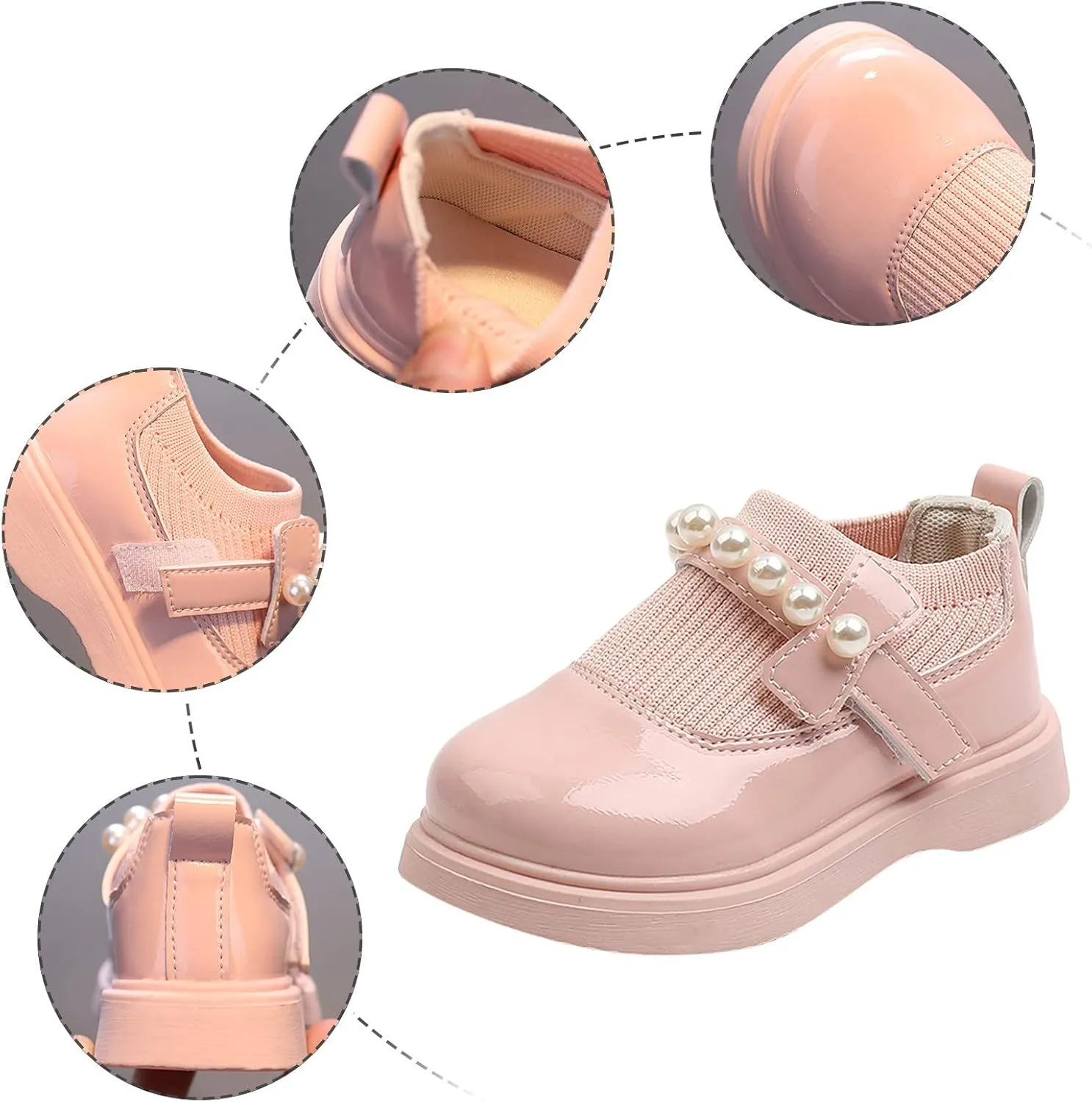 Girls Toddler Little Kid Big Kid Dress Flat Ballerina Shoe Leather Shoes Comfort Dress Shoes Single Booths for Kids