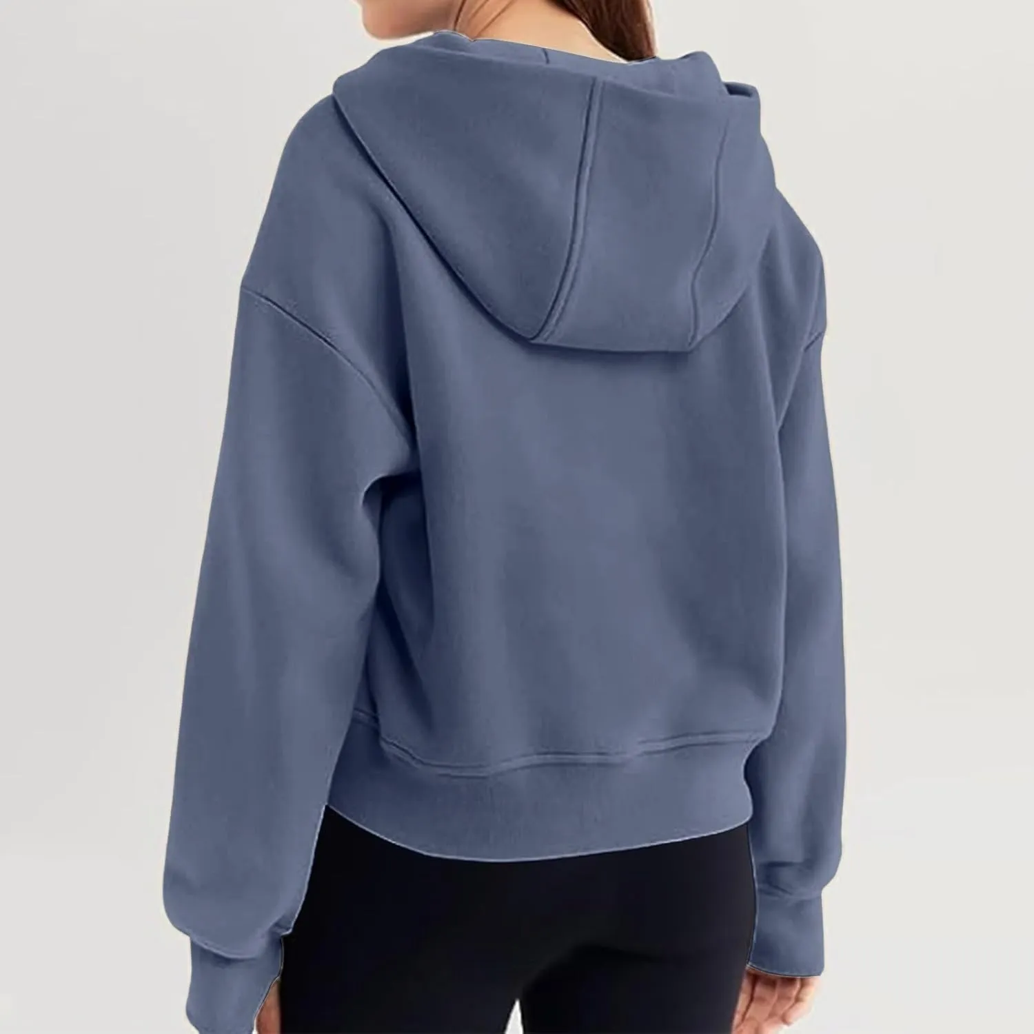 Half Zip Sweatshirts for Women Cropped Pullover Fall Winter Sweatshirts Long Sleeve Casual Warm Sweatshirts