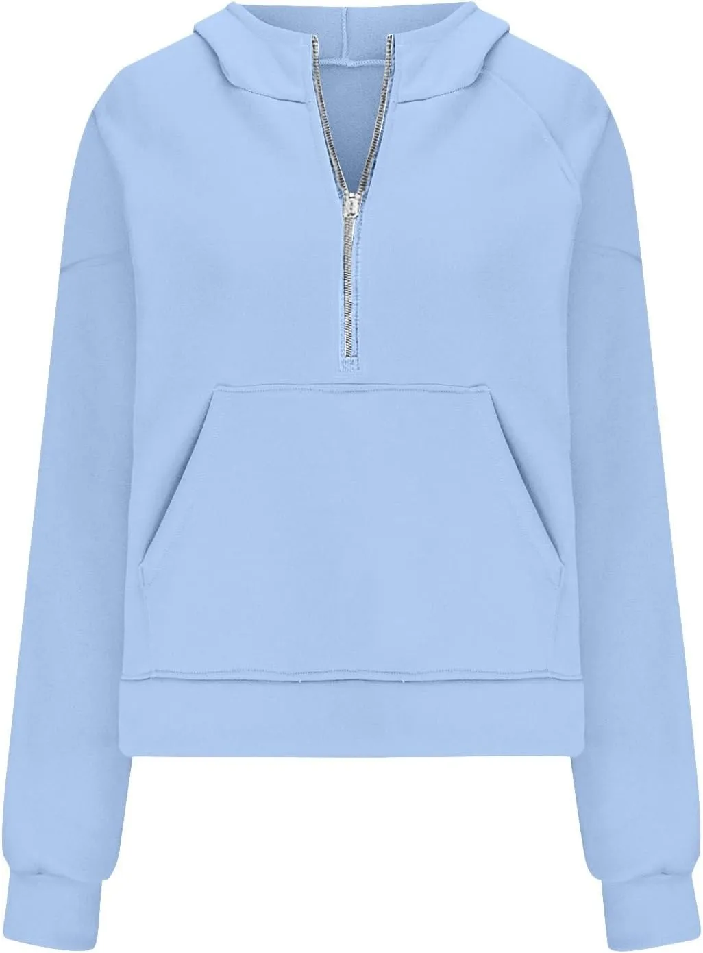Half Zip Sweatshirts for Women Cropped Pullover Fall Winter Sweatshirts Long Sleeve Casual Warm Sweatshirts