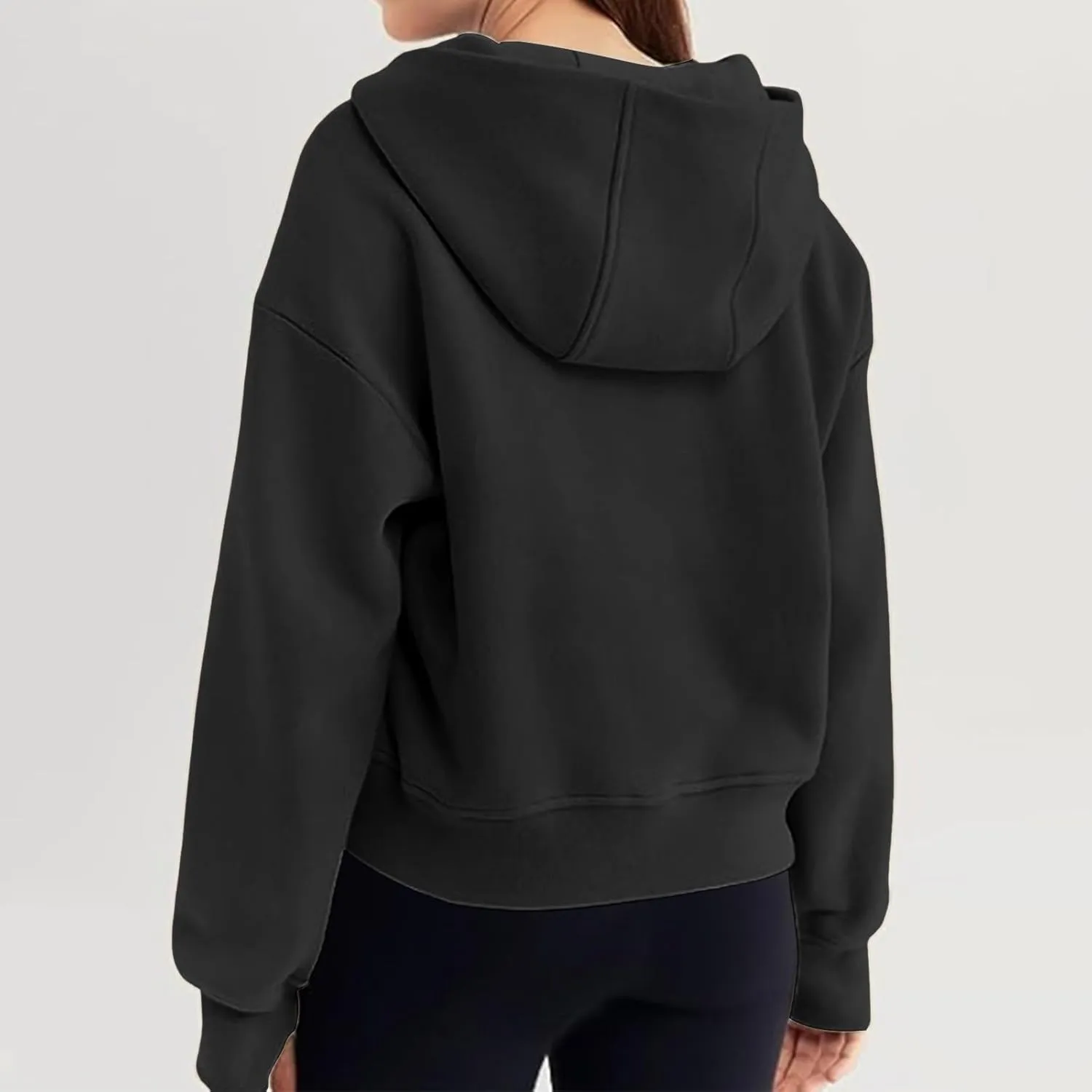 Half Zip Sweatshirts for Women Cropped Pullover Fall Winter Sweatshirts Long Sleeve Casual Warm Sweatshirts