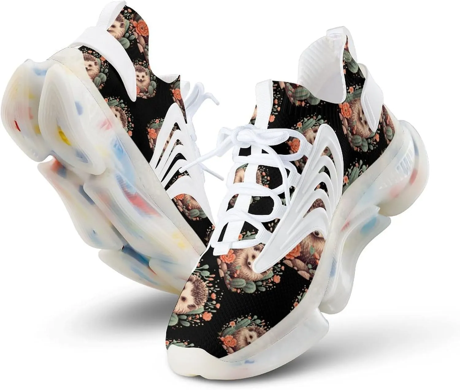 Hedgehog Cactus Mens Sneakers Running Shoes Lightweight Athletic Shoes for Jogging Walking Gym