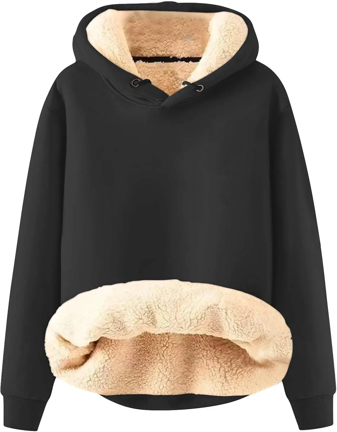 Hoodies for Men Long Sleeve Drawstring Hoodies Soild Hooded Shirt Winter Thick Pullover Basic Hoodie Kangaroo Pocket