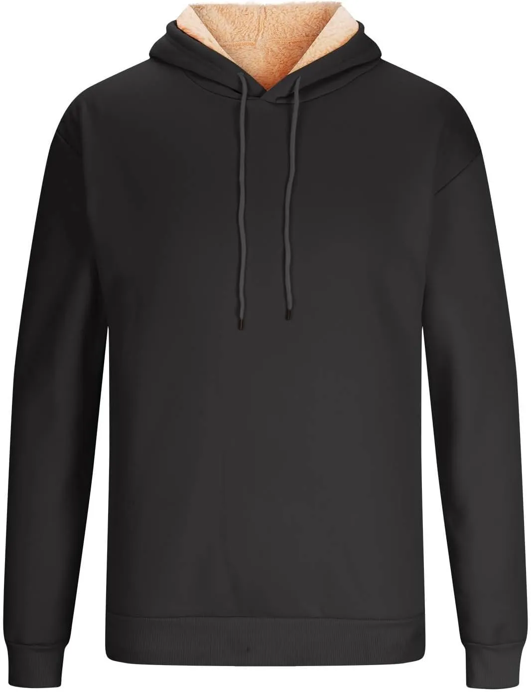Hoodies for Men Long Sleeve Drawstring Hoodies Soild Hooded Shirt Winter Thick Pullover Basic Hoodie Kangaroo Pocket